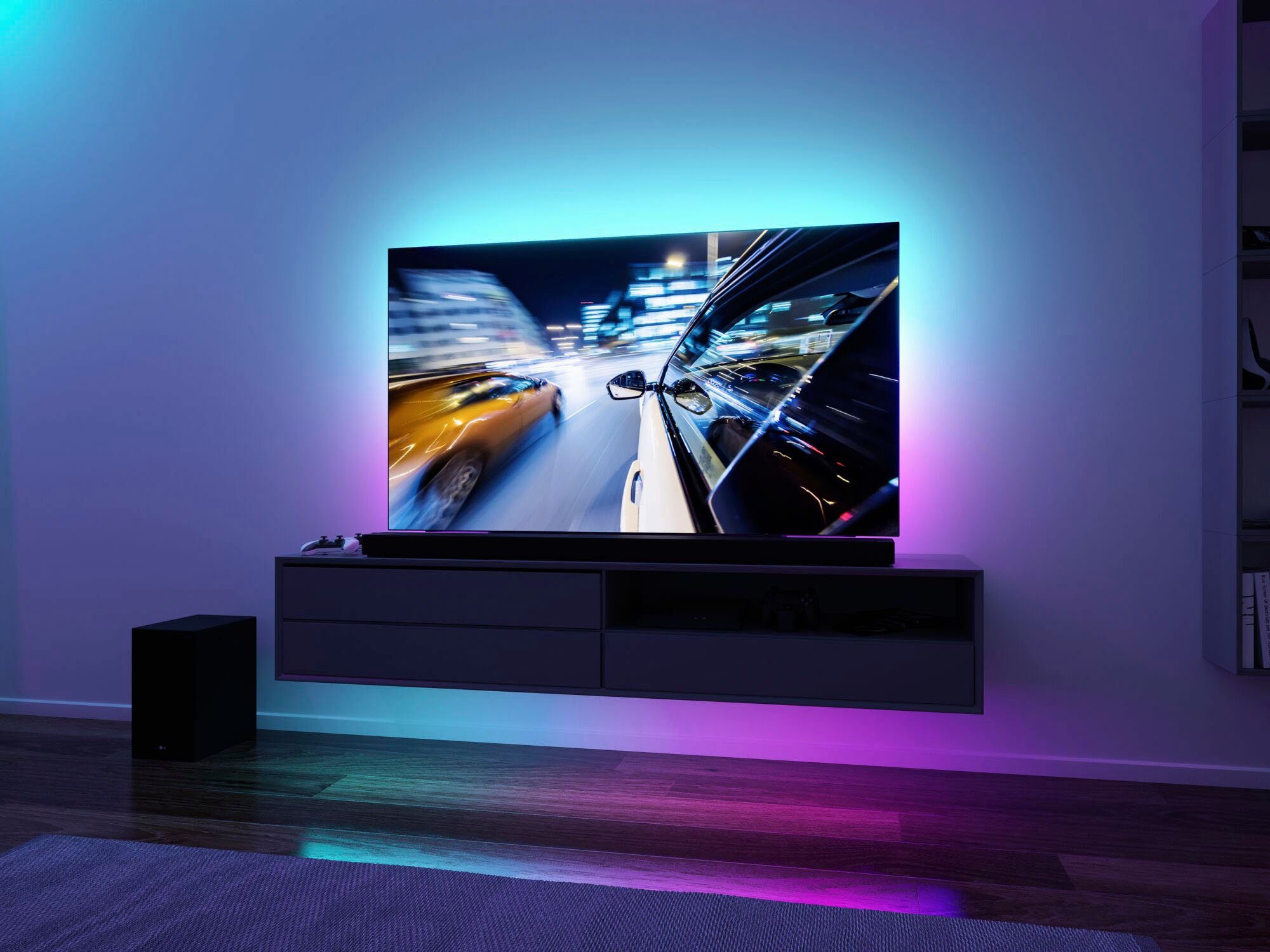 Paulmann LED-Streifen USB LED Strip Dynamic TV-Beleuchtung Rainbow 3,5W, 2m Zoll 1-flammig 55 RGB