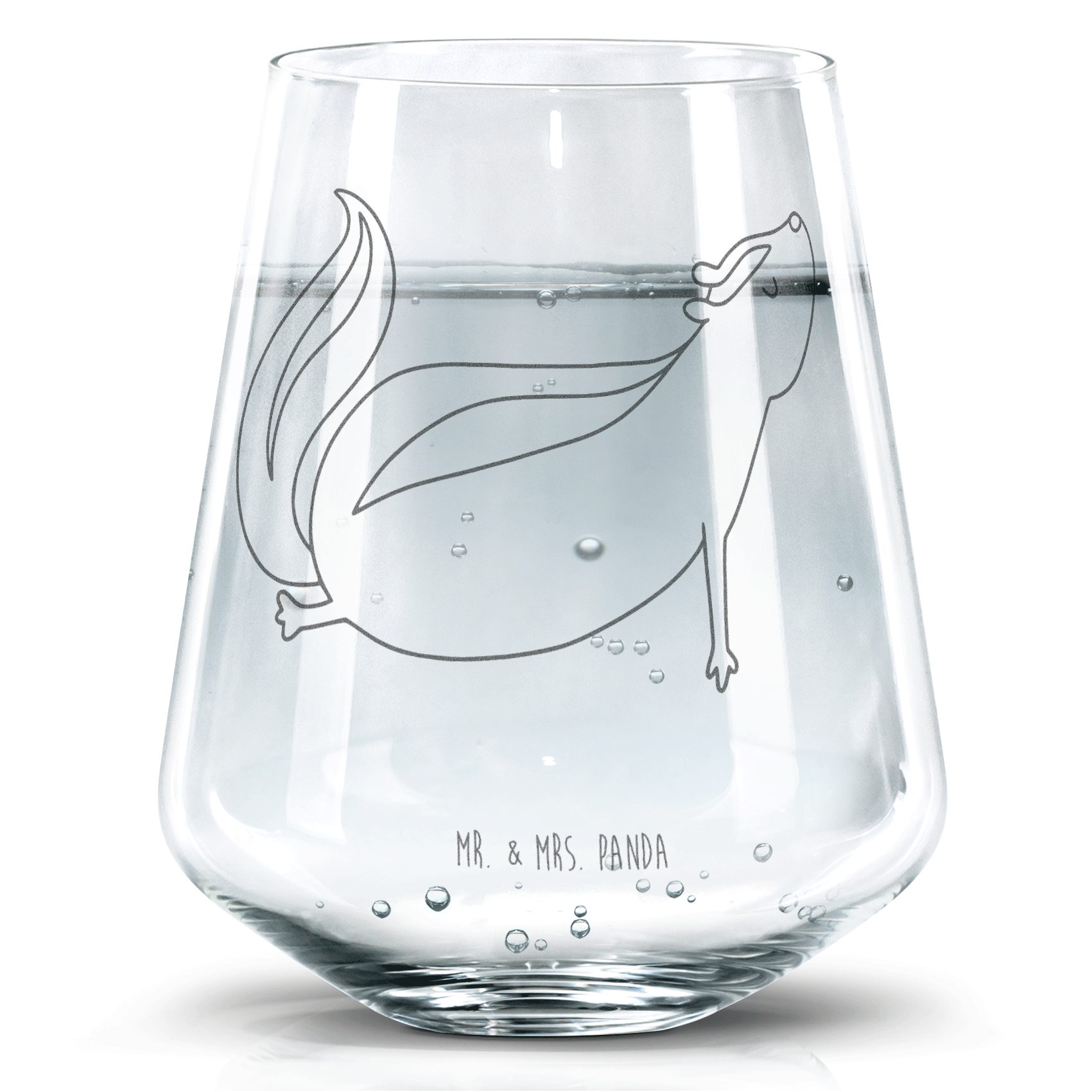 Mr. & Mrs. Panda Glas Stinktier Yoga, Trinkglas, Transparent, Yoga, Trinkglas, Liebe, Boros, 1-tlg., Premium Glas