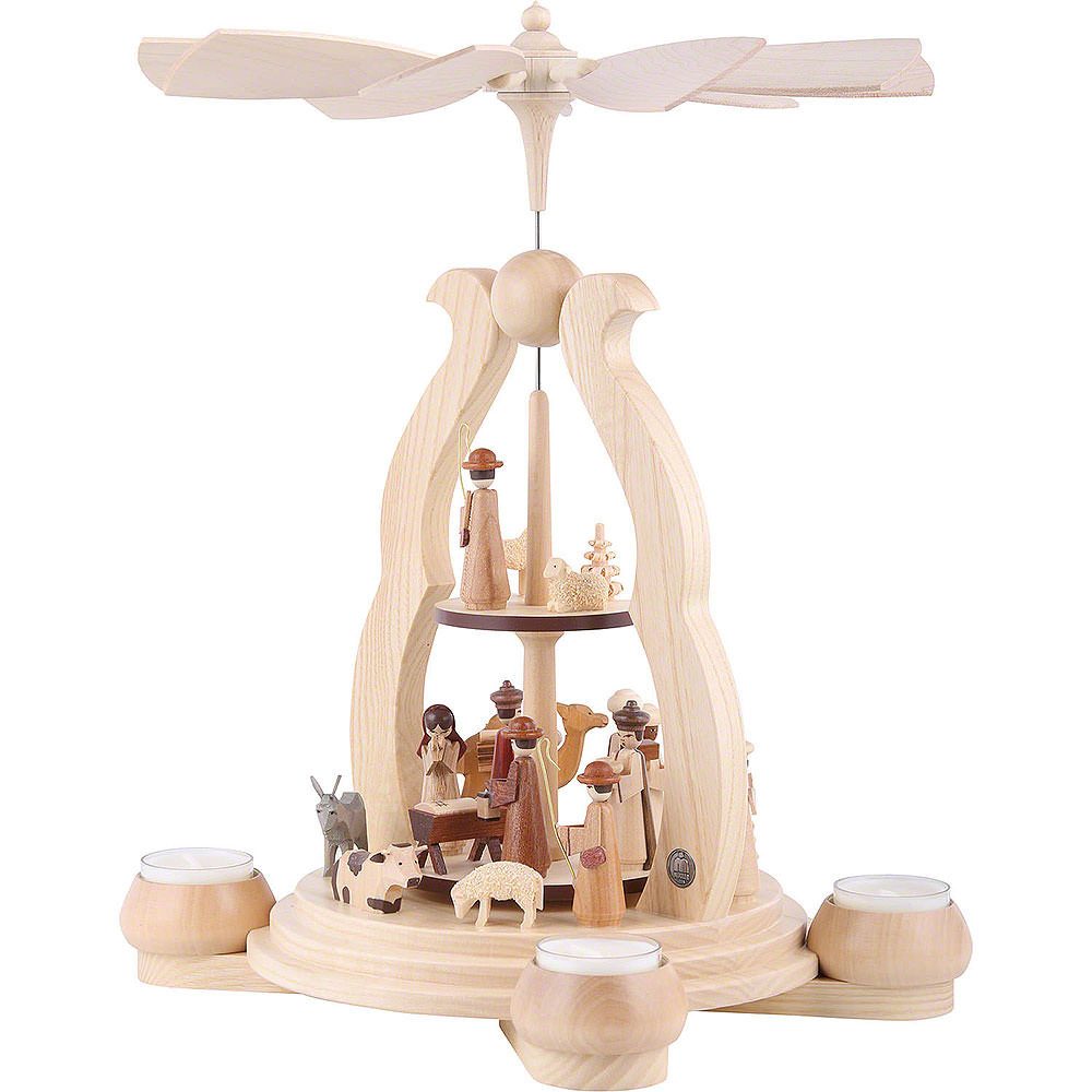 Müller Kleinkunst GmbH Seiffen Weihnachtspyramide 2-stöckige Pyramide Bogendesign (34cm) von Müller Kleinkunst