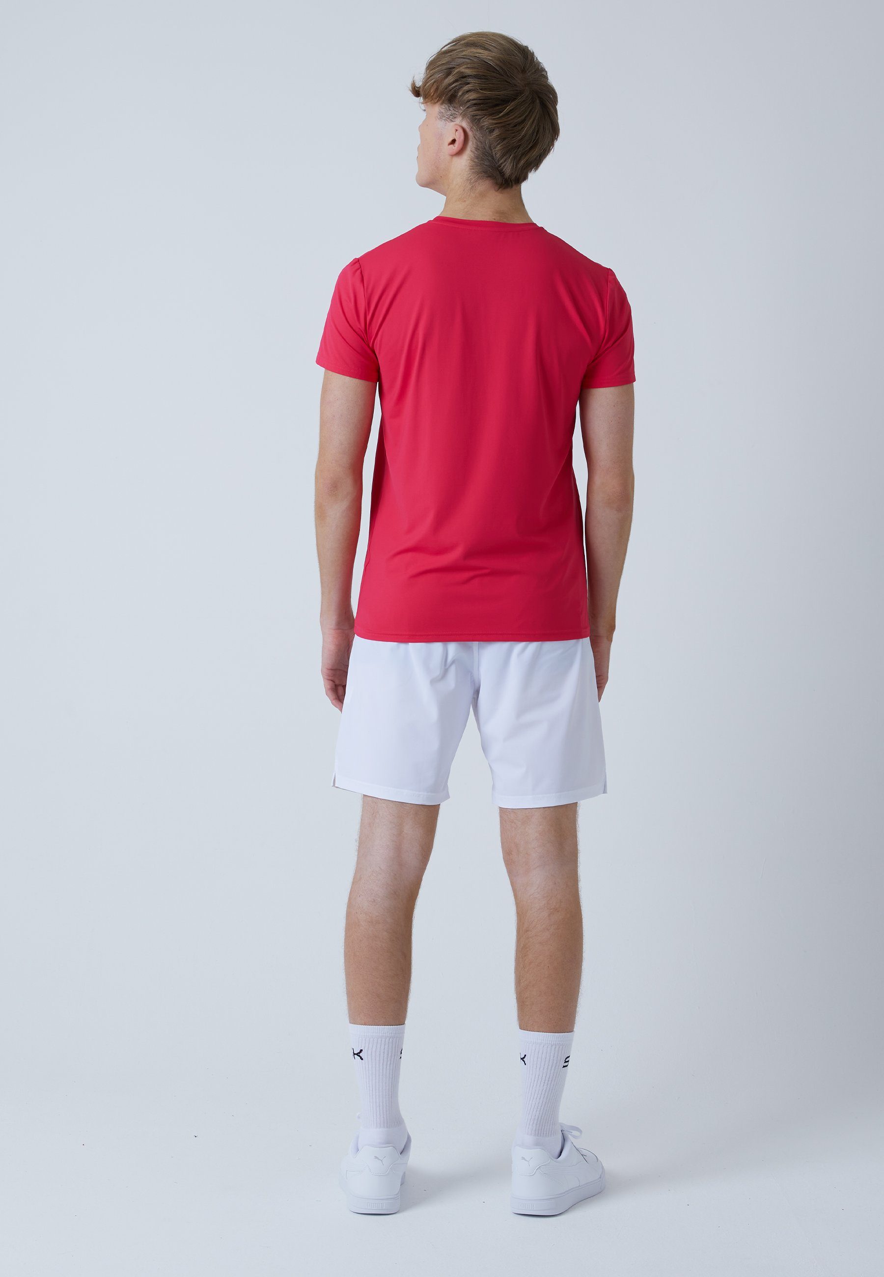 SPORTKIND Funktionsshirt Tennis T-Shirt Rundhals Herren Jungen pink &