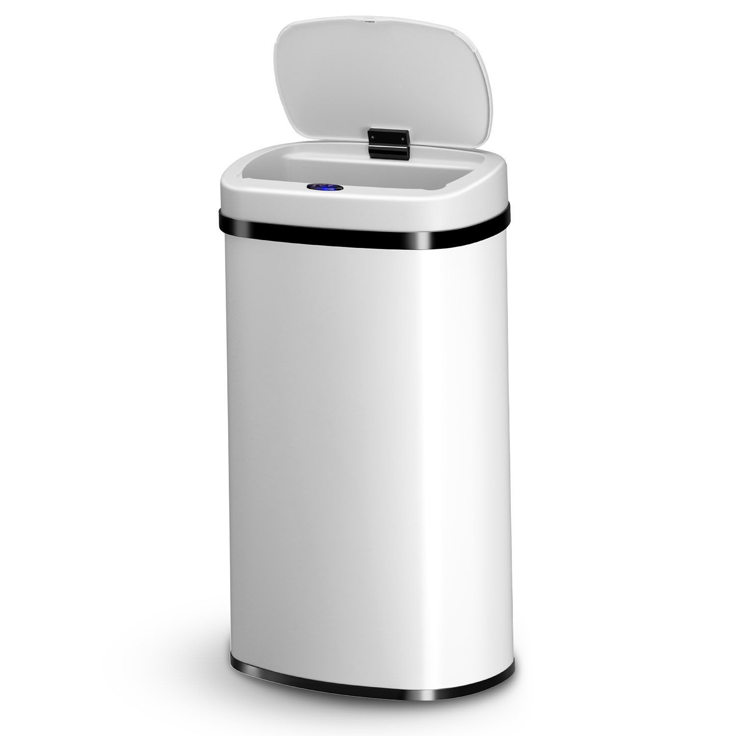 Juskys Mülleimer, 60 L, rostfrei, intelligenter Sensor, batteriebetrieben, geräuscharm