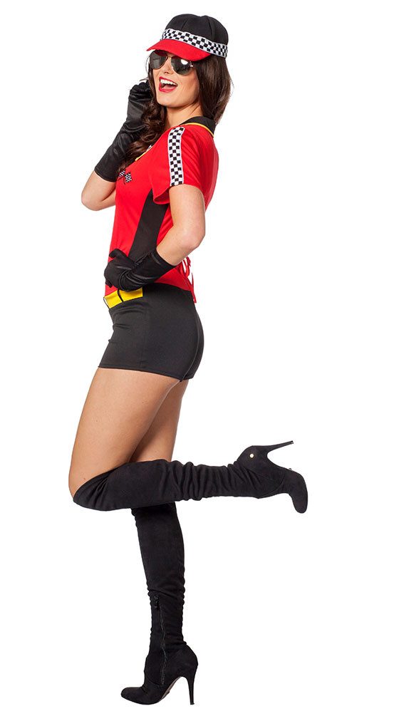 Karneval-Klamotten Kostüm Rennfahrer Racer Catsuit Damen Boxenluder Karneval, Rennfahrerin Rennfahrerkleid Damenkostüm Frauenkostüm Fasching