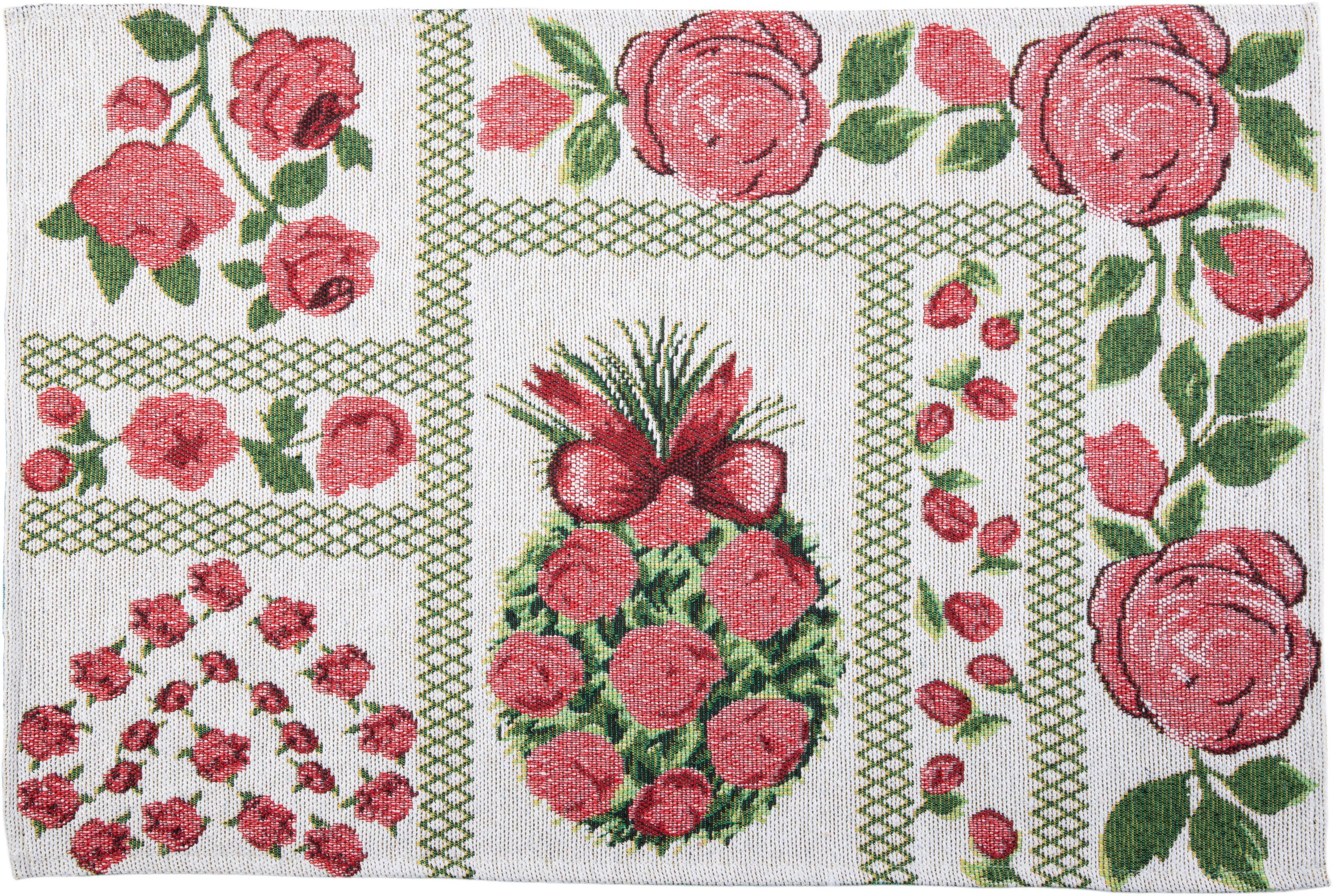 SPRÜGEL Platzset Rose, (Set, 4-St), Gobelin