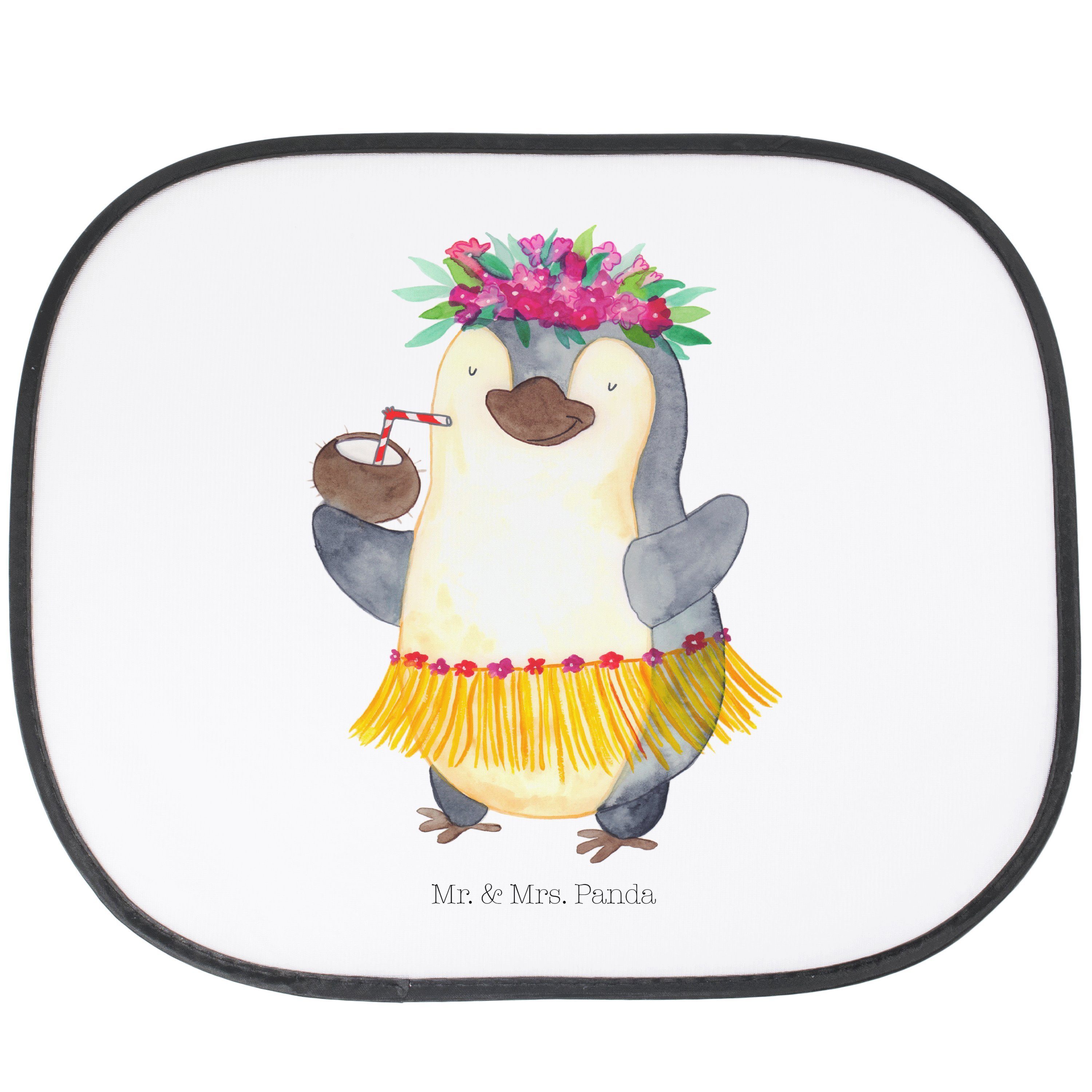 Sonnenschutz Pinguin Kokosnuss - Weiß - Geschenk, Aloha, Urlaub, Ferien, Sonnenble, Mr. & Mrs. Panda, Seidenmatt