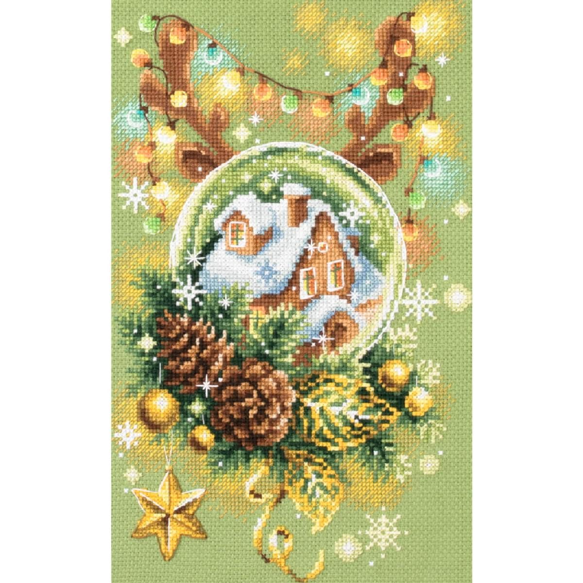 Magic Needle Kreativset Magic Needle Kreuzstich Set "Weihnachten in Grün", (embroidery kit by Marussia)