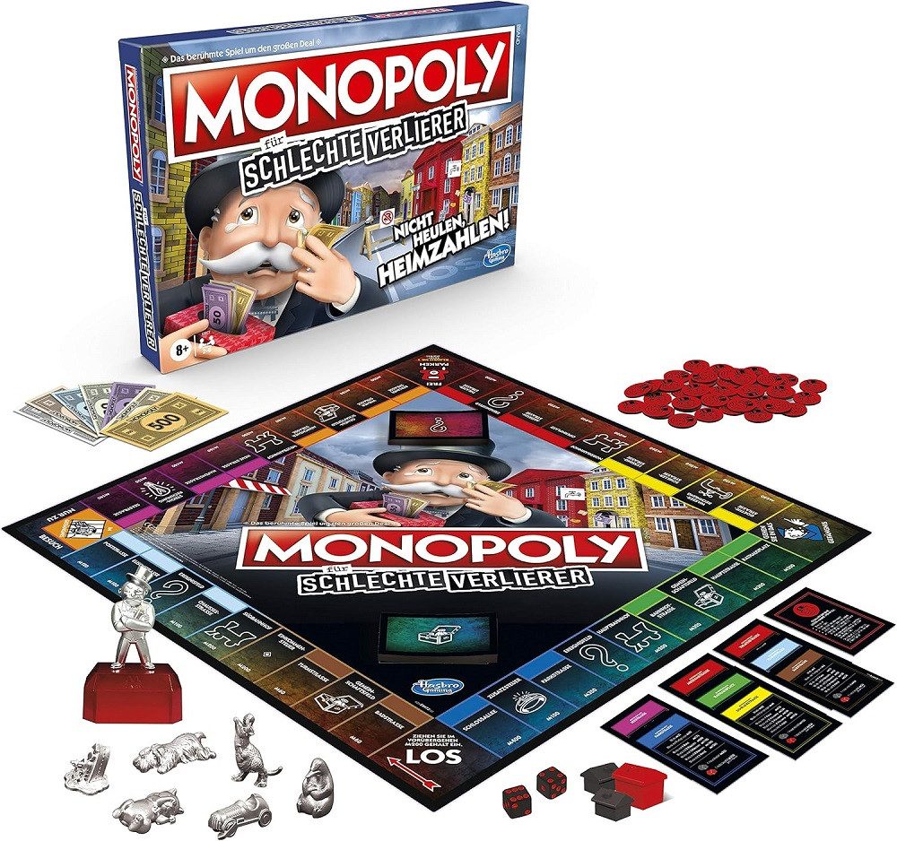 Hasbro Spiel Monopoly Brettspiel - Heimzahlen Abenteuer Strategiespiel, Familien-Spieleabend / Partyspiel geeignet, Geschenke