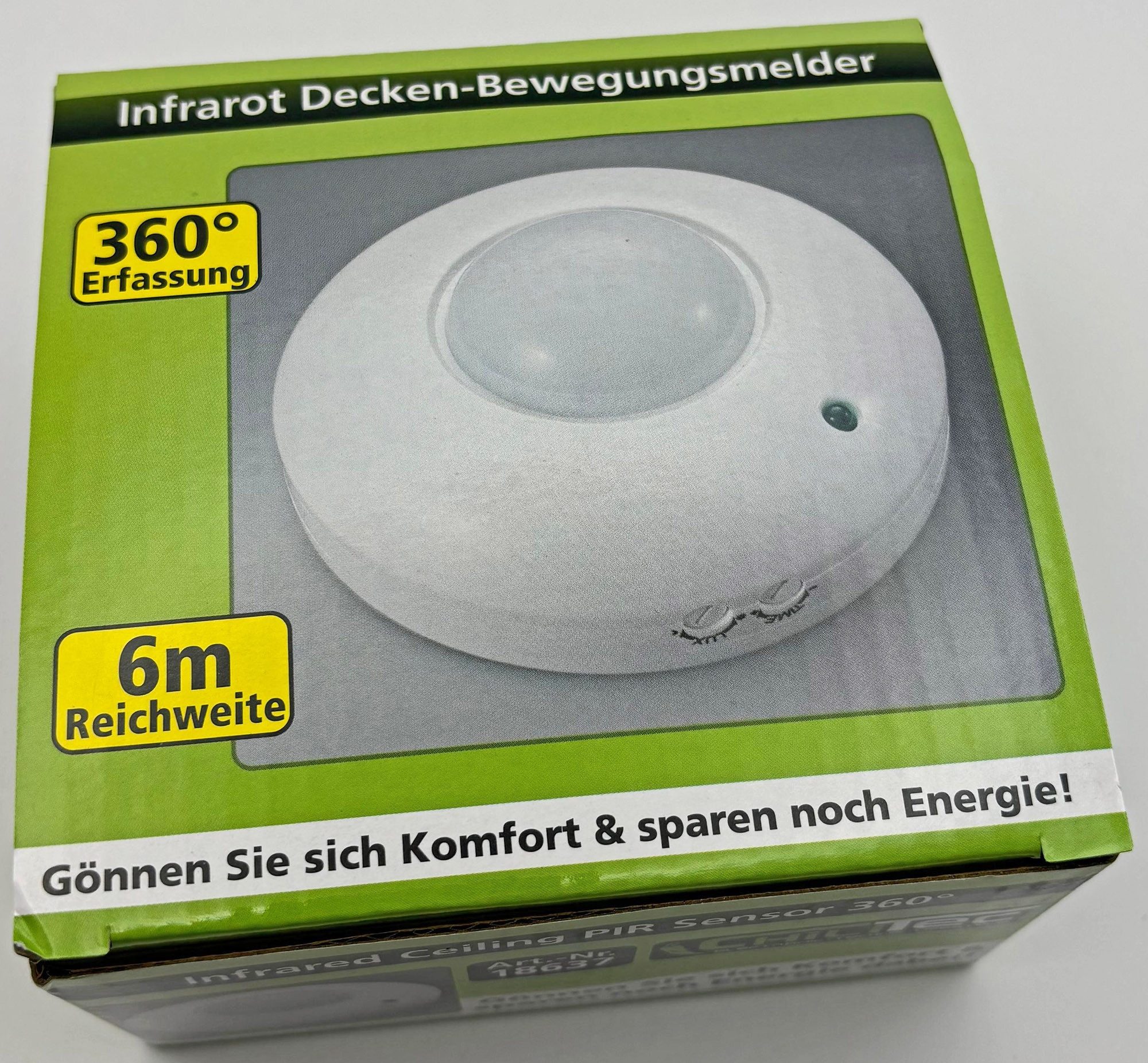 ChiliTec Bewegungsmelder ChiliTec Deckenbewegungsmelder Innen 360° Sensor Aufputz Bewegungsmeld