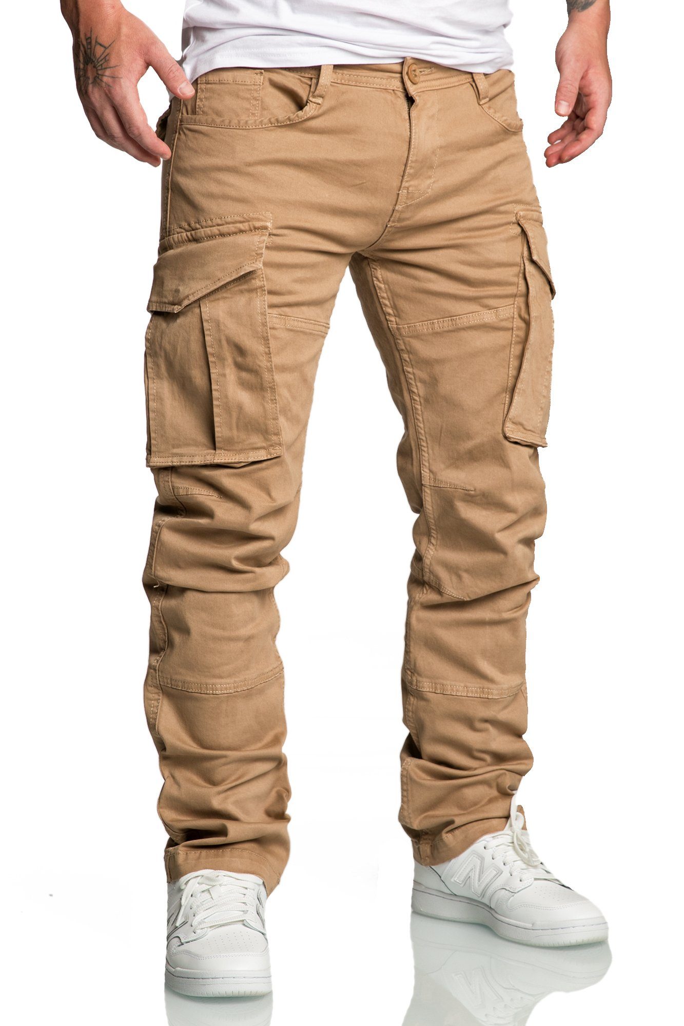 Amaci&Sons Chinohose WYATT Cargo Jogger-Chino Herren Cargo Jogger Chino Hose Jeans