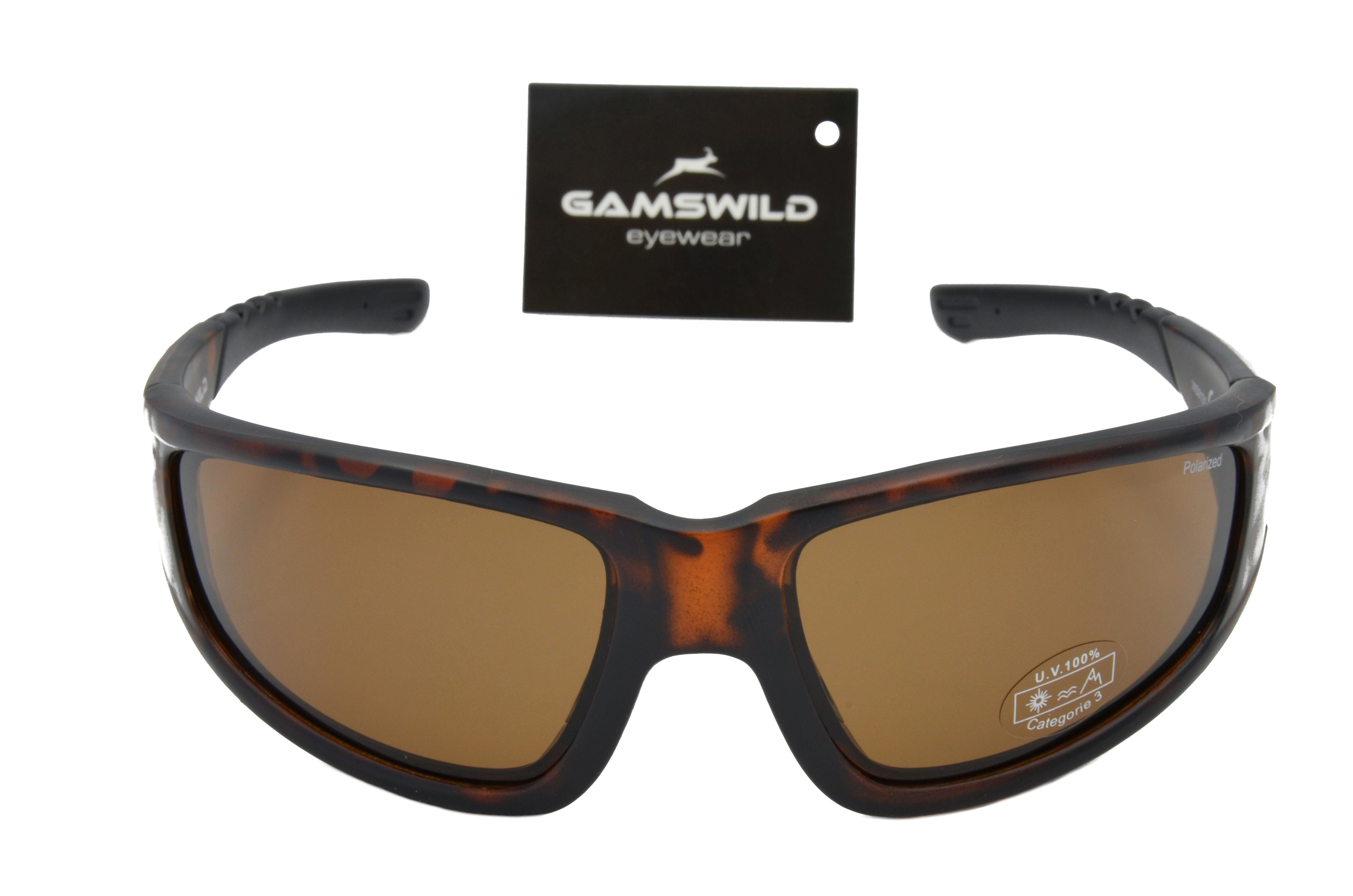 Sport Sportbrillen Gamswild Sportbrille WS9131 Sonnenbrille Damen Herren Fahrradbrille Skibrille Unisex, grau-transparent, braun