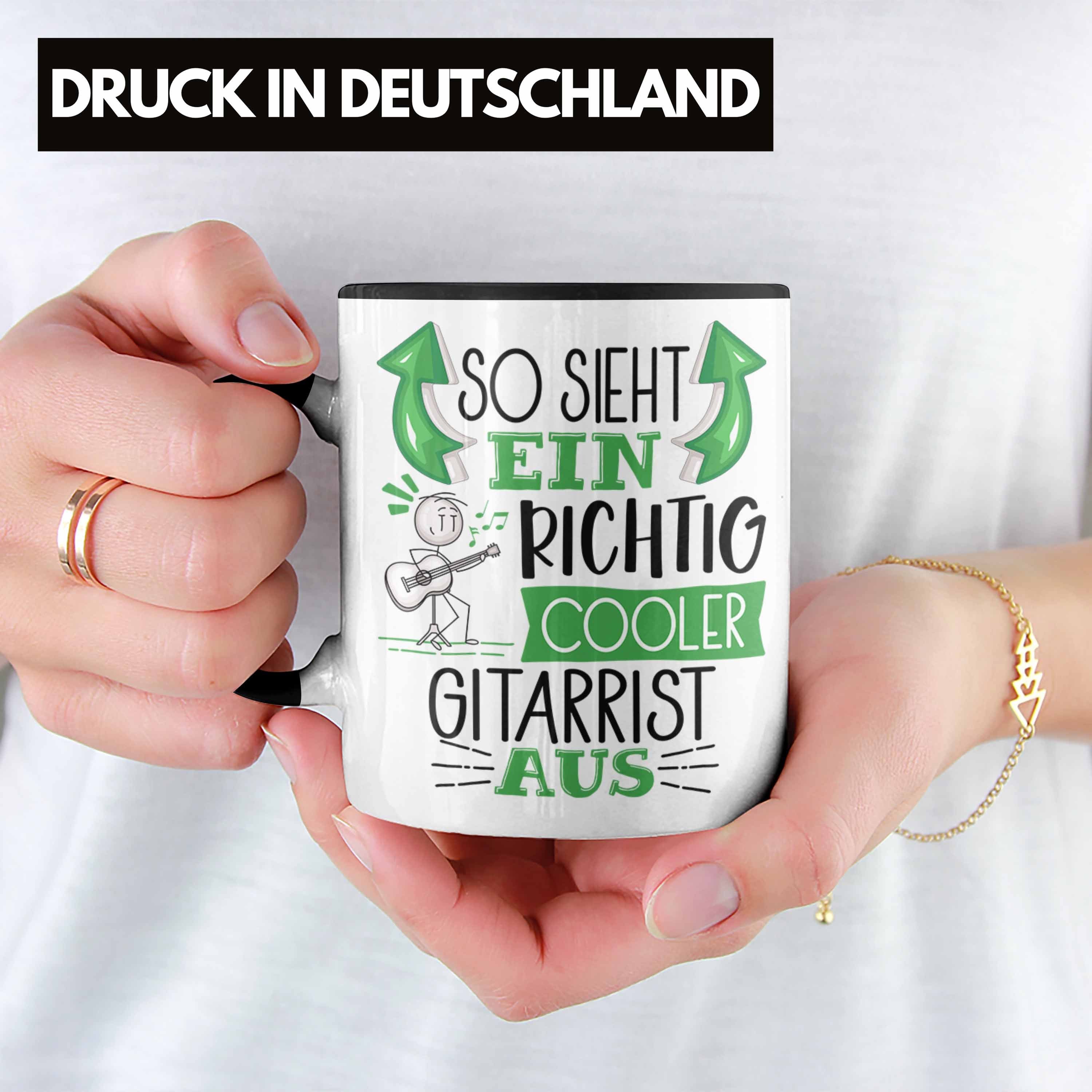 Cooler Richtig Sieht Tasse für Gitarrist Gitarrist Geschenk Schwarz Ein Trendation So Tasse Aus