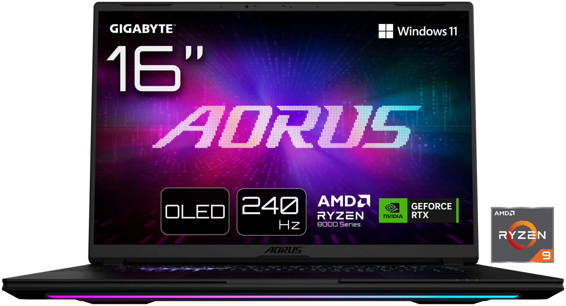 Gigabyte AORUS MASTER 16 8XJJ4DEE64SP Gaming-Notebook (40,6 cm/16 Zoll, AMD Ryzen 9 8940HX, GeForce® RTX 5070 Ti, 32 GB, 1000 GB SSD)