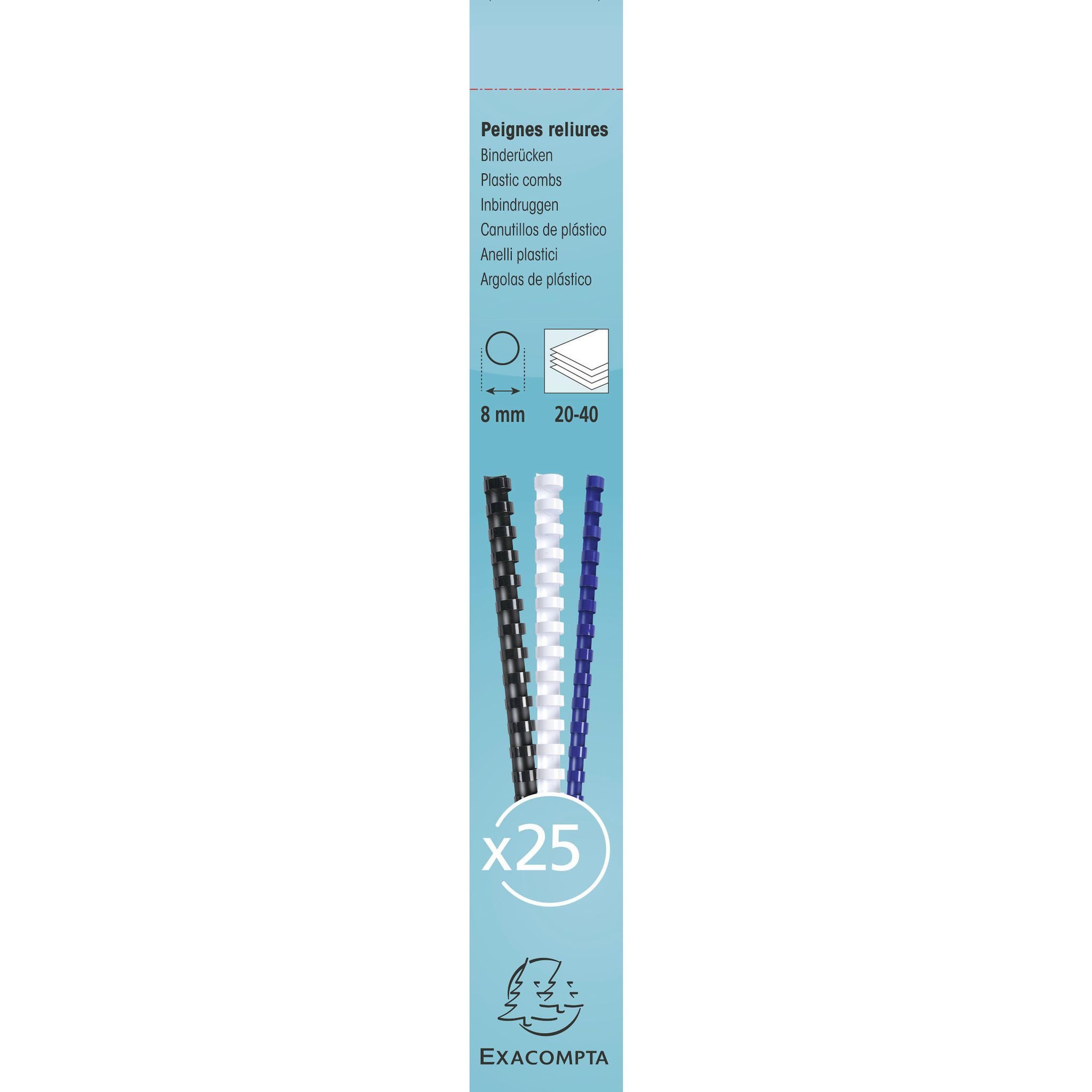EXACOMPTA Bindegerät Exacompta 25 plast. binderücken 8mm A4 weiß