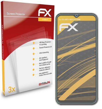 atFoliX Schutzfolie für Samsung Galaxy F14, (3 Folien), Entspiegelnd und stoßdämpfend