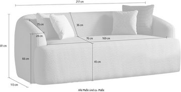 INOSIGN 2-Sitzer Nergal, Einzelsofa oder L-Form, Modernes Design, schlichte Optik, stilvoller Blickfang im Wohnzimmer