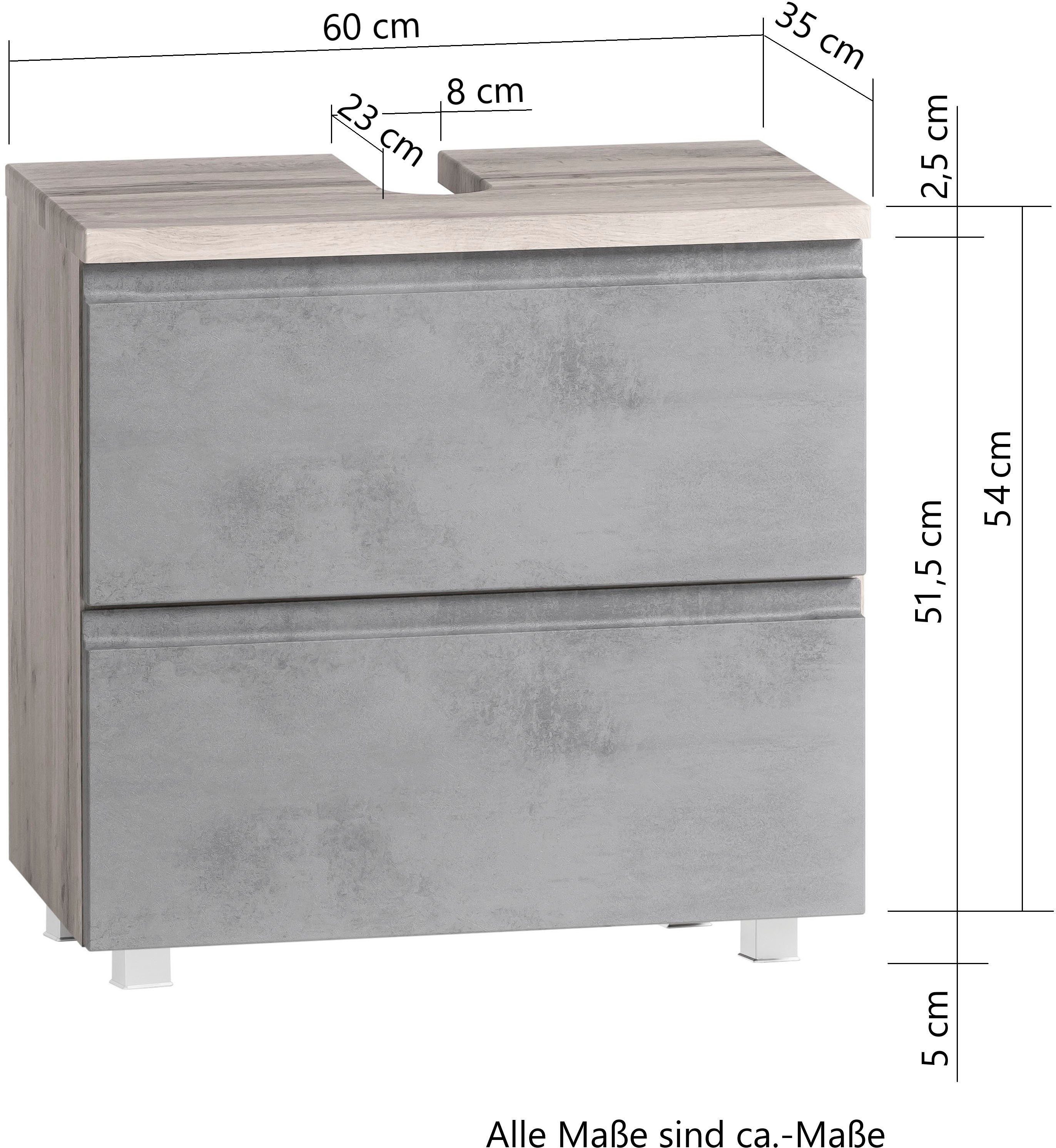 Waschbeckenunterschrank HELD Oxid Sölden MÖBEL beton