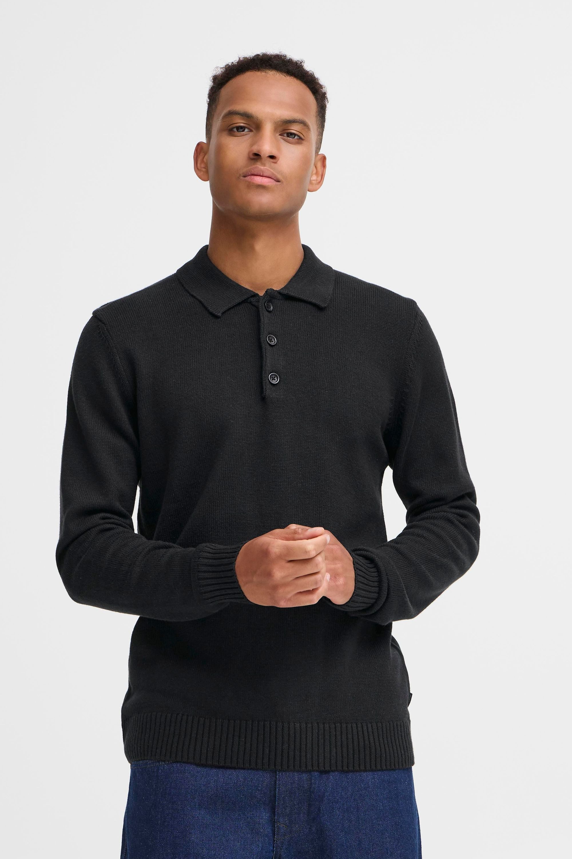 Blend Strickpullover BHDENO Stilvoller Strickpullover mit Polo-Kragen günstig online kaufen