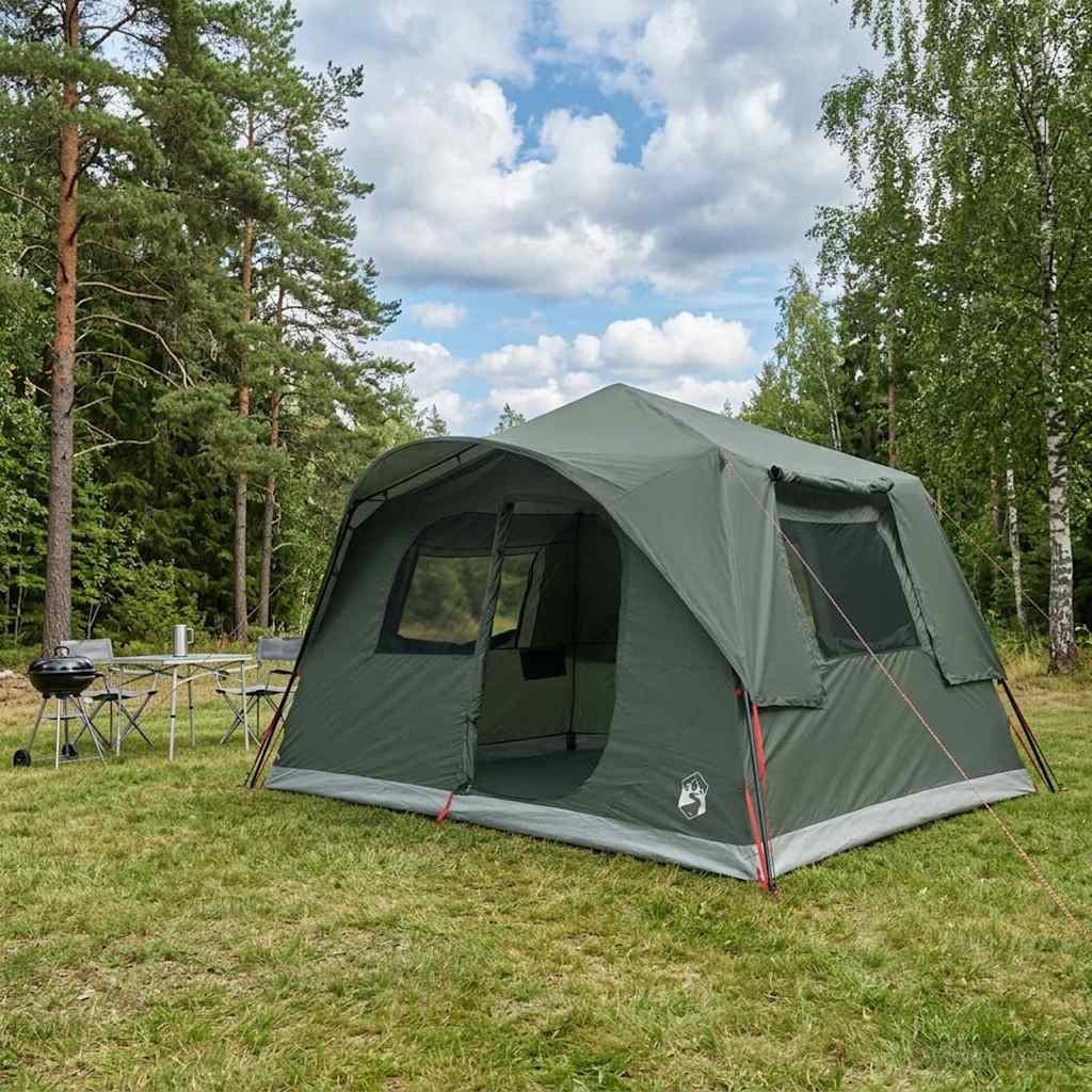 vidaXL Kuppelzelt Sofort Zelt Olivegrün 365 x 380 x 200 cm Polyester und Stahl, (1 tlg)
