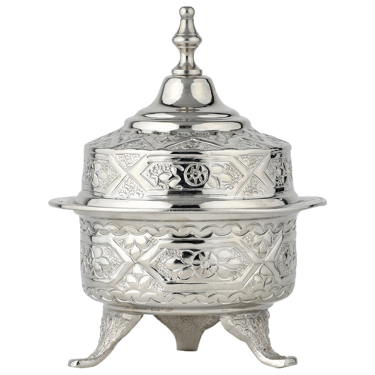 Marrakesch Orient & Mediterran Interior Zuckerdose Marokkanische Deko Zuckerdose Tischdeko Dose Bonboniere Nabila Silber, Aluminium, Metall, (1-tlg), Handarbeit