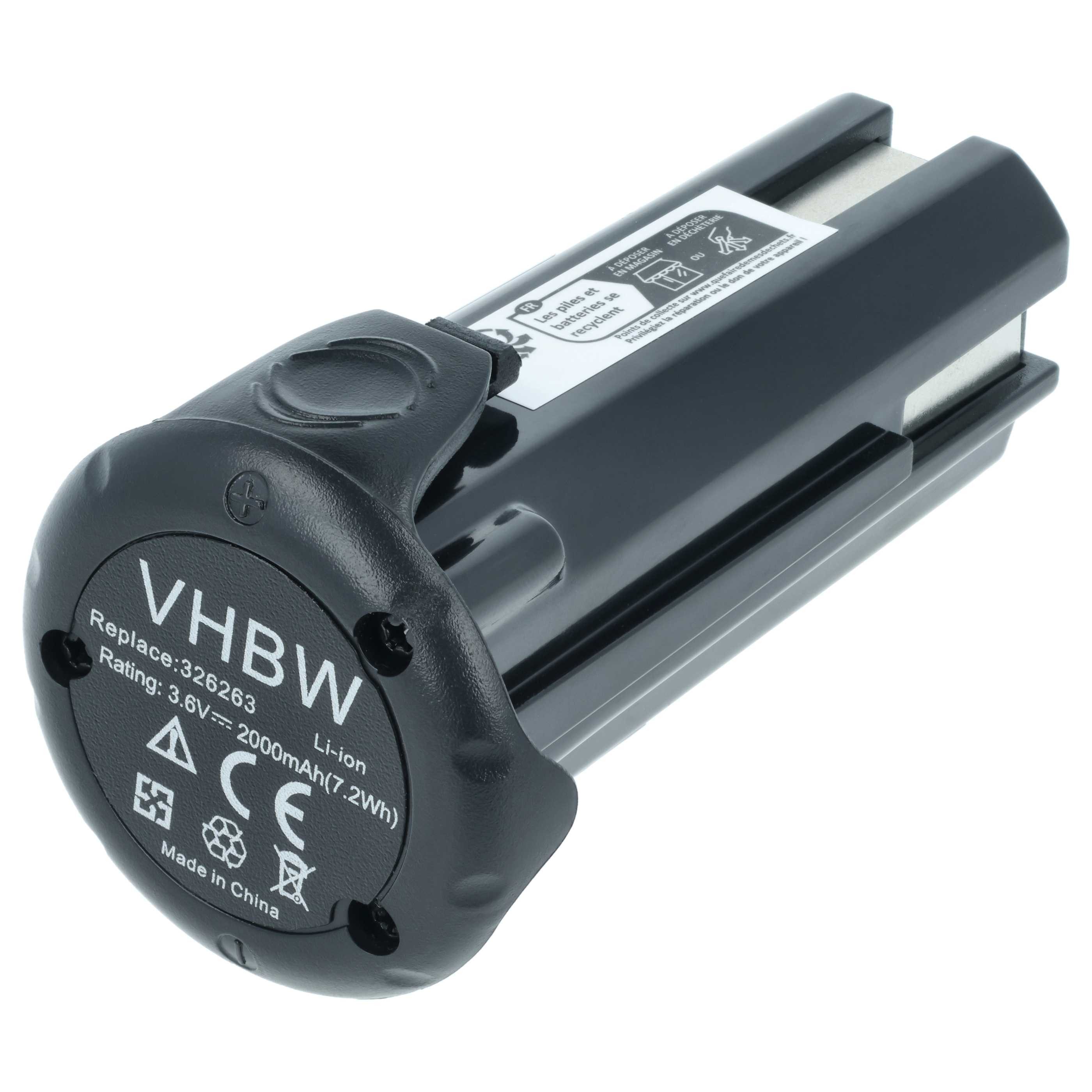 vhbw Akku Ersatz für Hitachi / HiKOKI EBM 315, EBM315, 326263, 326299 für Akku Akku Li-Ion 2000 mAh (3,6 V, 1 St), Leistungsfähiger Austausch-Akku für Werkzeug Powertools wie