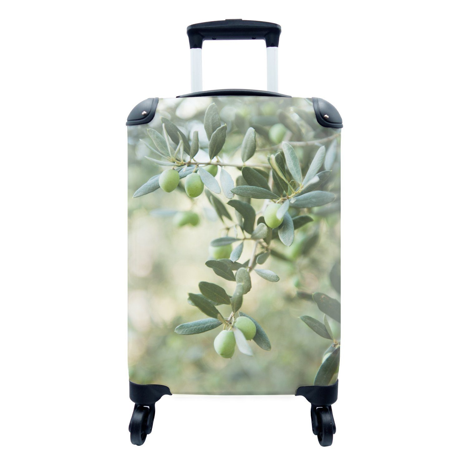 MuchoWow Handgepäckkoffer Handgepäck Rollen, 4 Reisekoffer eines für Zweige Reisetasche mit Ferien, Olivenbaums, Trolley, Die rollen