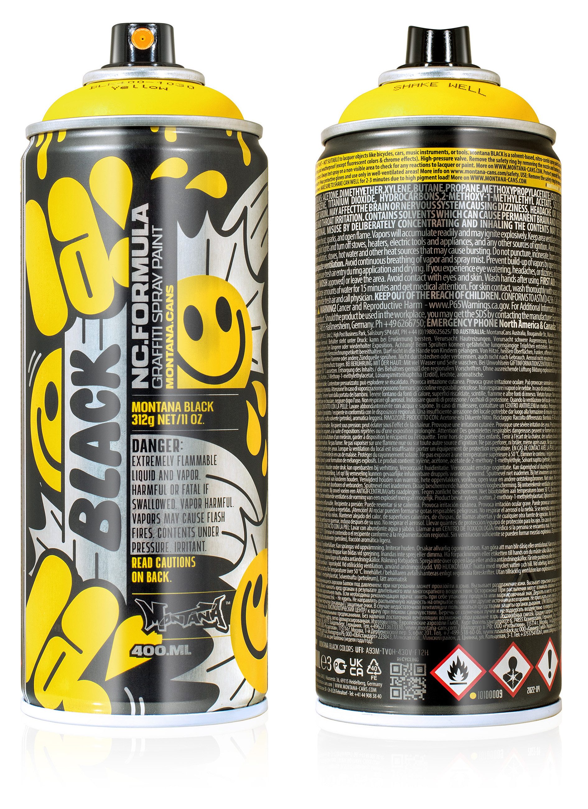 Montana Cans Sprühlack Montana BLACK, Artist Edition, LAIA, Kicking Yellow, 400ml