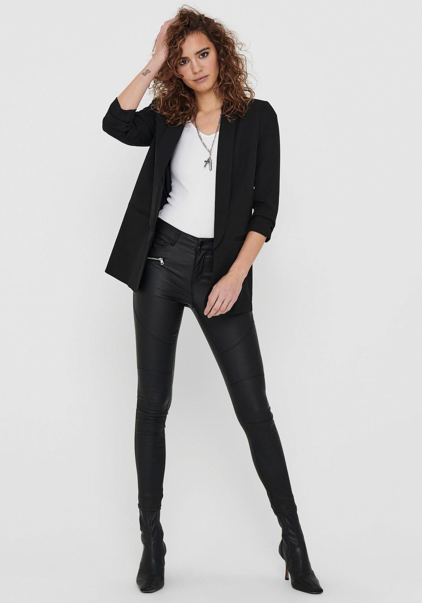 ONLY Kurzblazer ONLELLY 3/4 LIFE 3/4 TLR BLAZER NOOS Black Ärmel mit