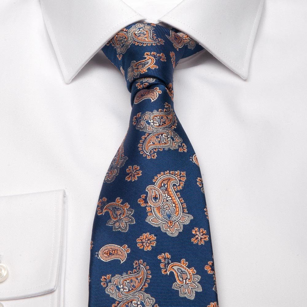 BGENTS Krawatte Seiden-Jacquard Krawatte mit Paisley-Muster Breit (8 cm)