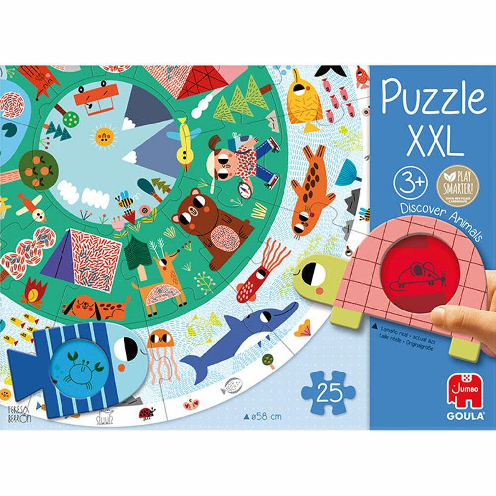 Goula Puzzle XXL Tiere entdecken, 25 Puzzleteile