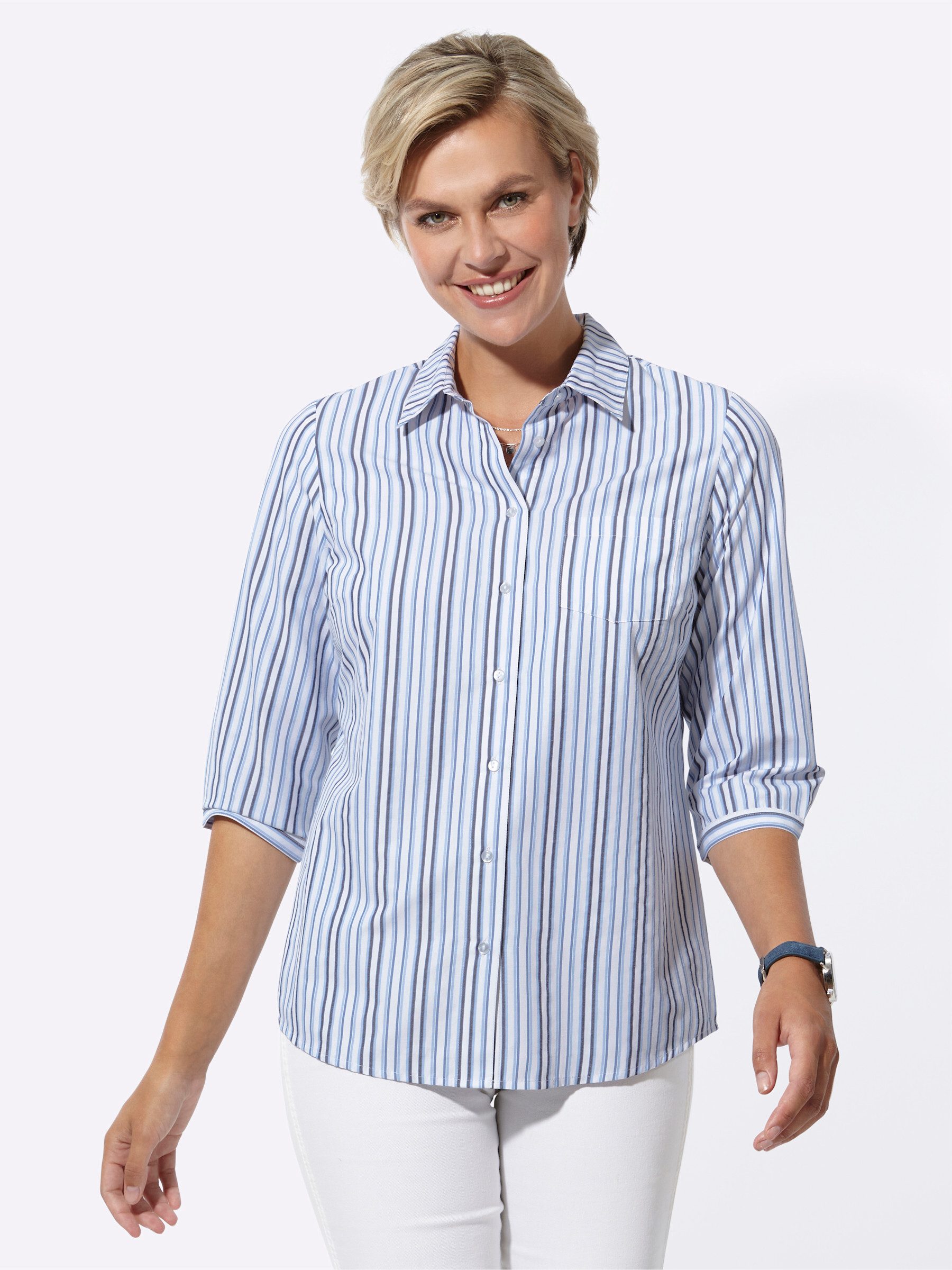 Klassische Bluse Gestreifte Bluse