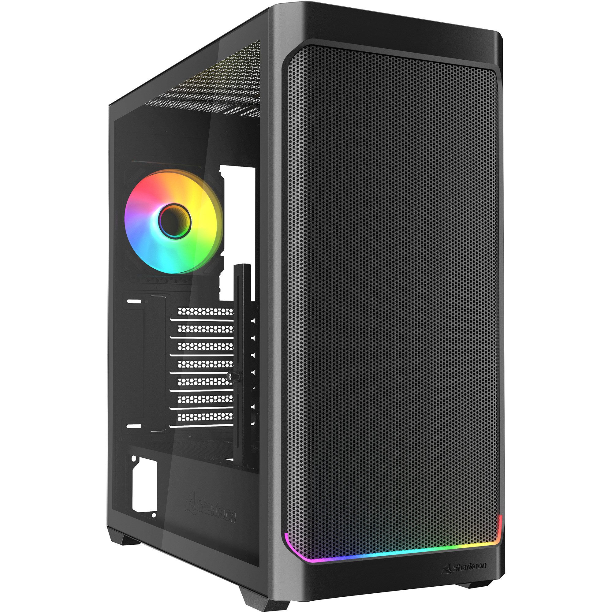 PC-Gehäuse Sharkoon AK4W RGB Strip, Tower-Gehäuse, (Tempered