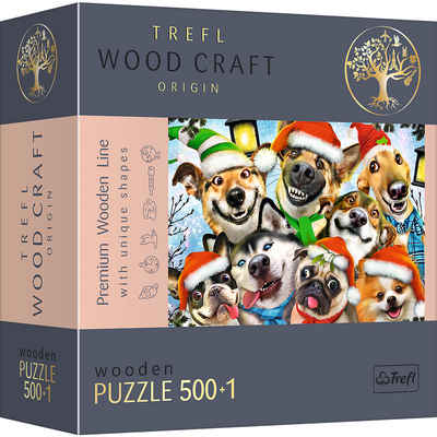 Trefl Puzzle Trefl 20173 Wood Craft Weihnachtshunde, 500 Puzzleteile, Made in Europe