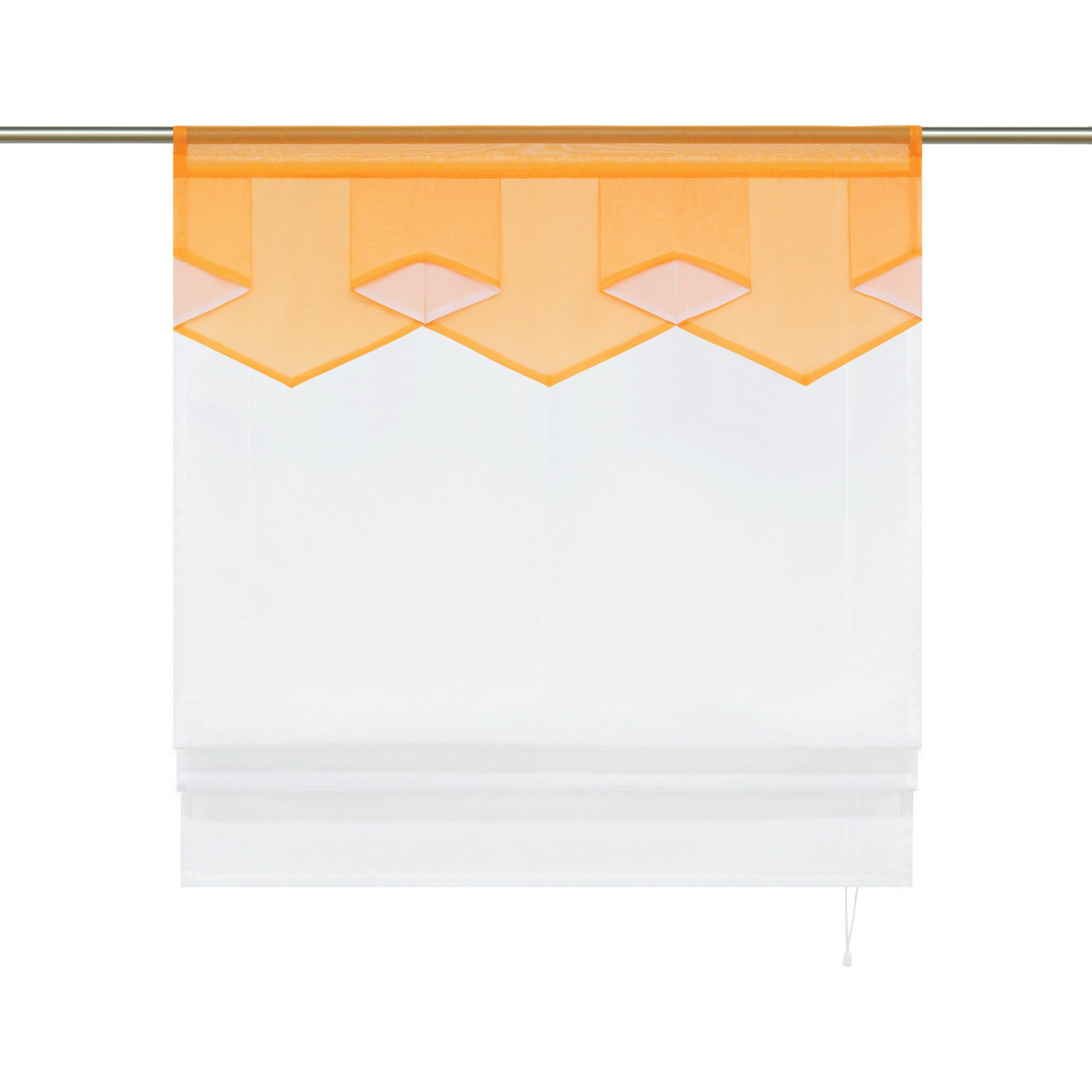 Joyswahl Raffrollo Anita, mit Stangendurchzug, Voile Modernes Bändchenrollo mit farbigem Abschluss