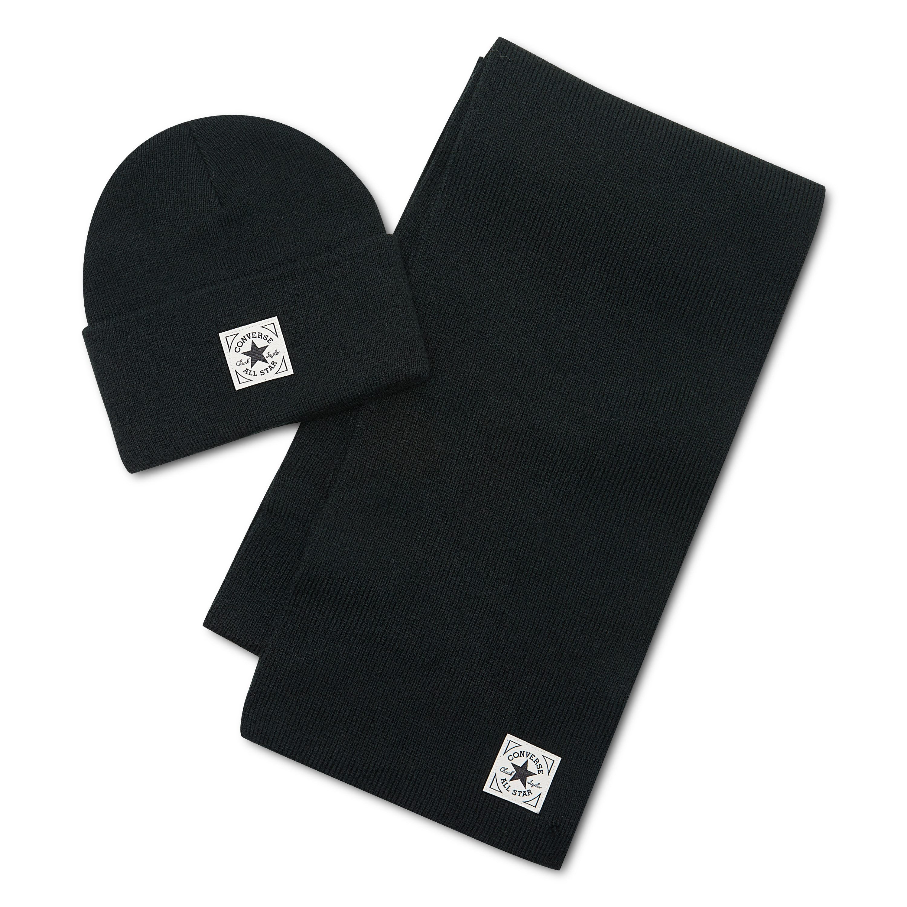 Converse Strickmütze CAU HAT AND SCARF SET (Set, 2-St) 2-teiliges Set, sportlicher Stil, One Size
