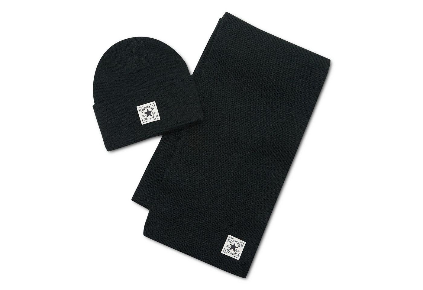 Converse Strickmütze CAU HAT AND SCARF SET (Set, 2-St) 2-teiliges Set, sportlicher Stil, One Size