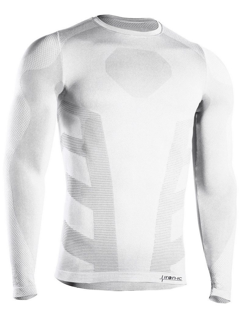 Iron-IC Langarmshirt Funktionsunterwäsche I-Soft (nahtlos) weiss Herren