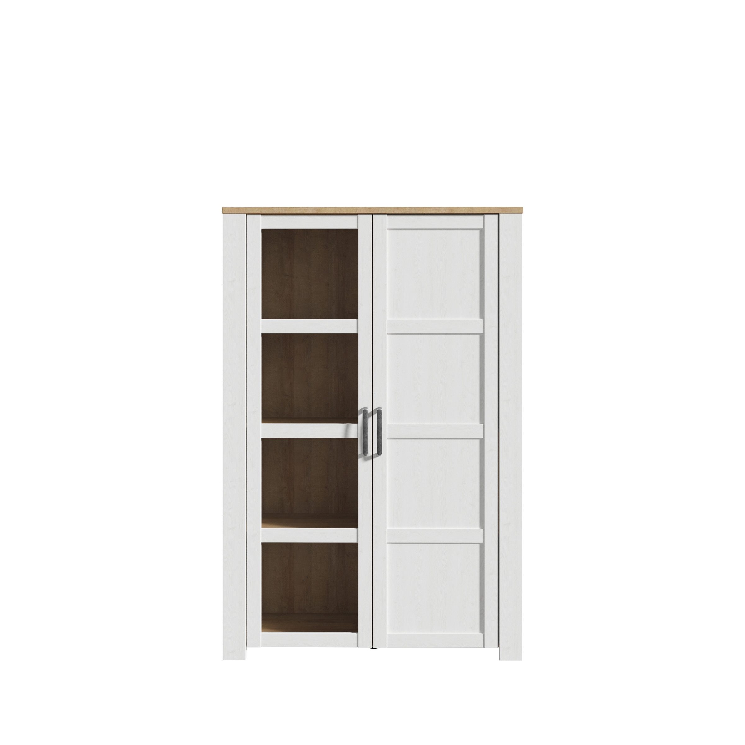 PREISBRECHER Stauraumvitrine BOHOL in Eiche Dekor / Sibiu - 106,4x160,6x42cm (BxHxT)