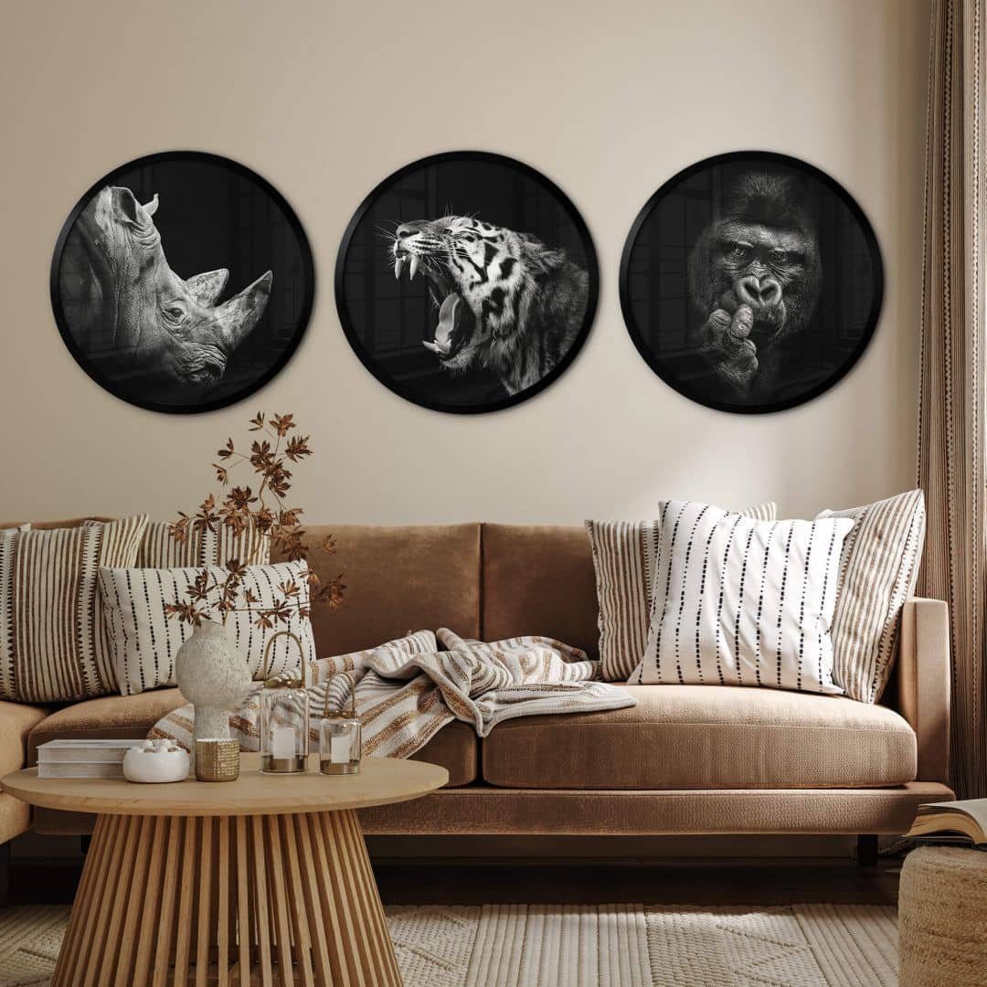 Waldtiere Poster Meermann Safari Schlafzimmer Wandbild Poster Gorilla, Wall Art Wandposter modern K&L Kinderzimmer