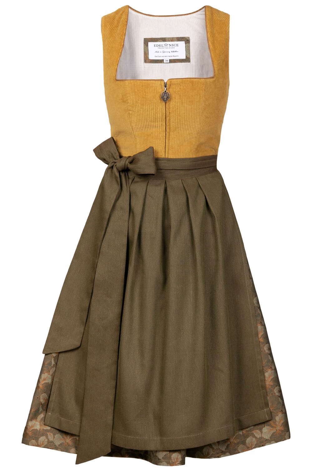 Edelnice Dirndl Hanna Cord Gelb