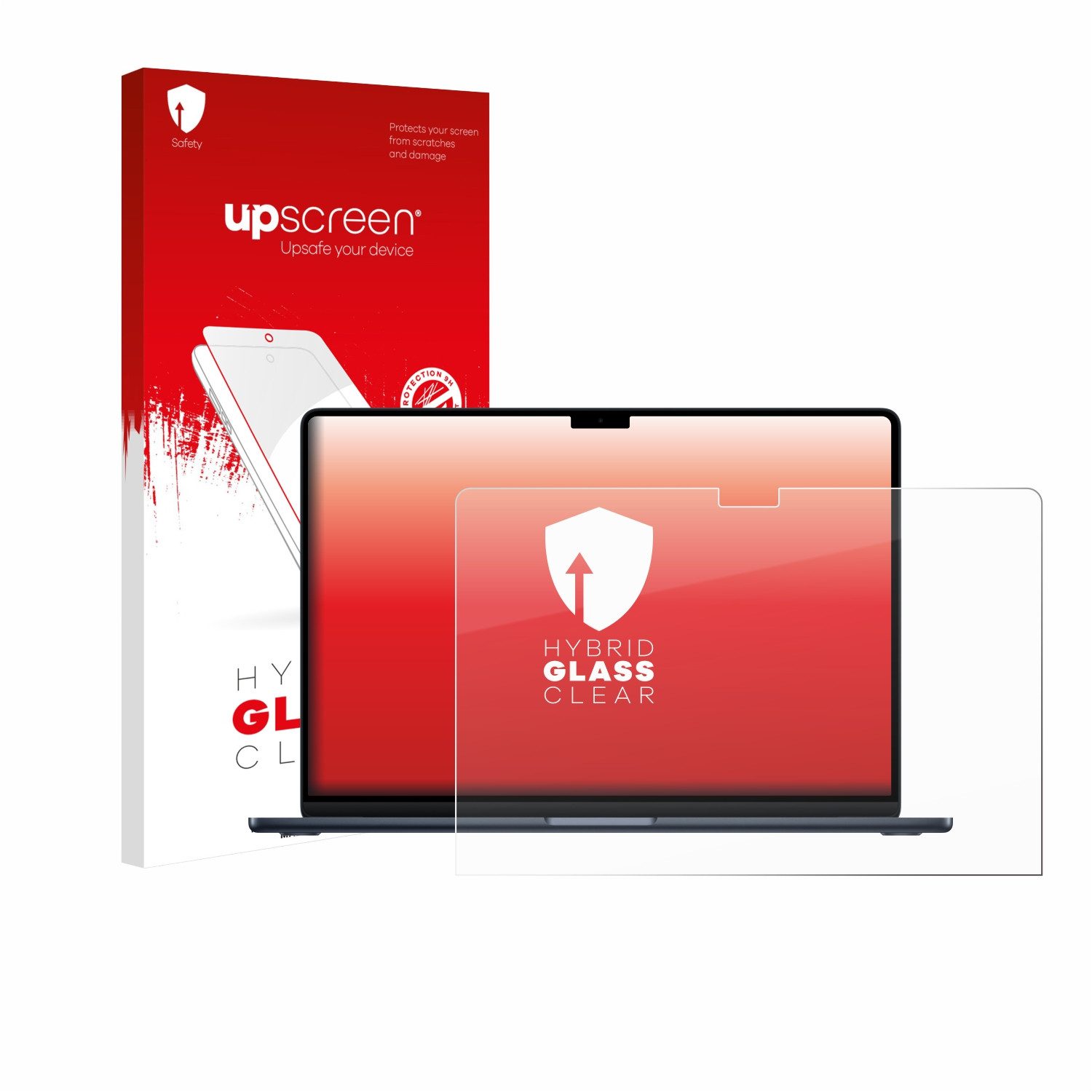 upscreen Displayschutzglas Folie für Apple MacBook Air 15" M5 2026, Schutzfolie Glas Panzer Display Schutz klar