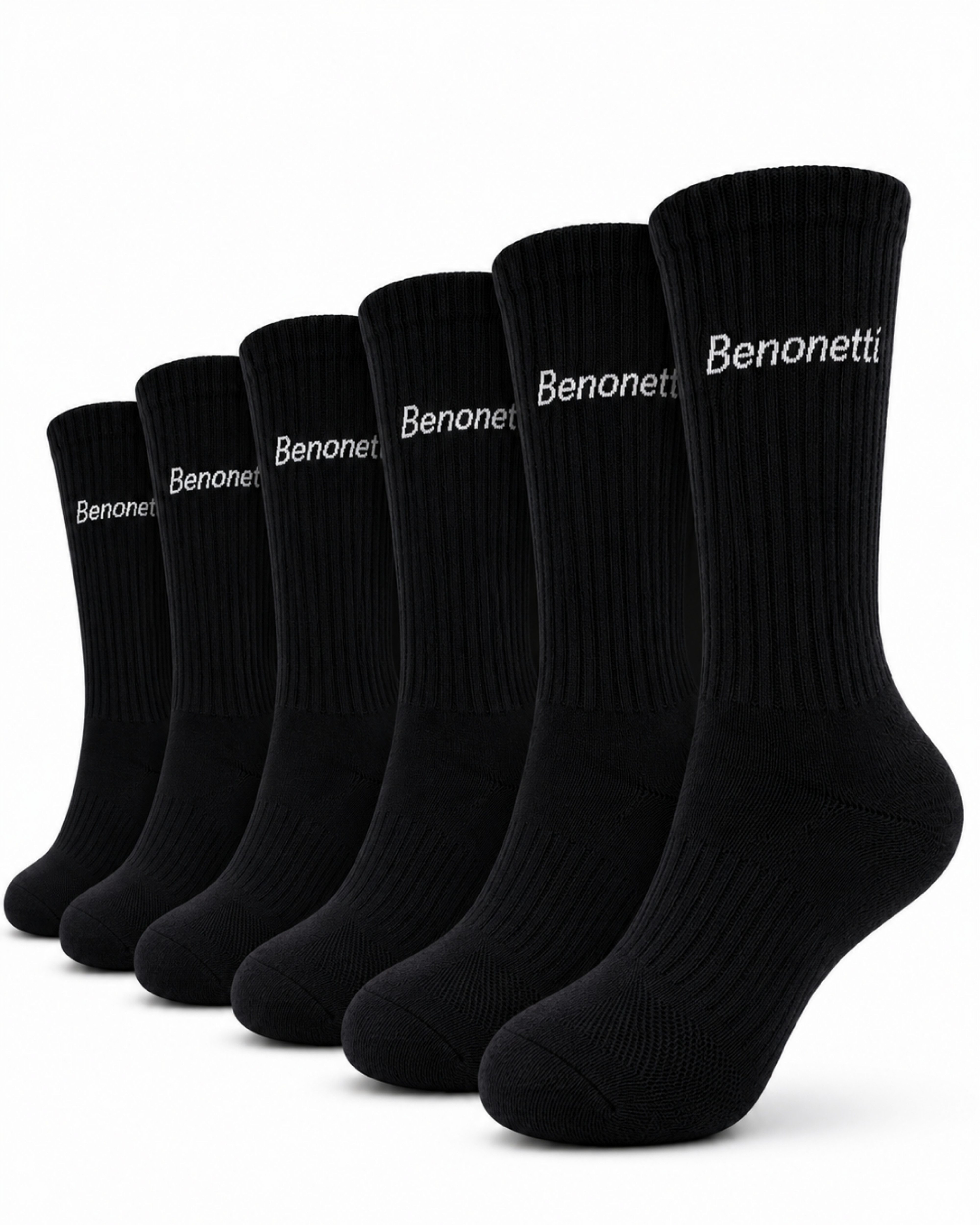 Benonetti Tennissocken für Damen und Herren – Bequeme Sport&Laufsocken (6-Paar) Robust & Langlebig - Optimale Kompression - verursacht keine Blasen