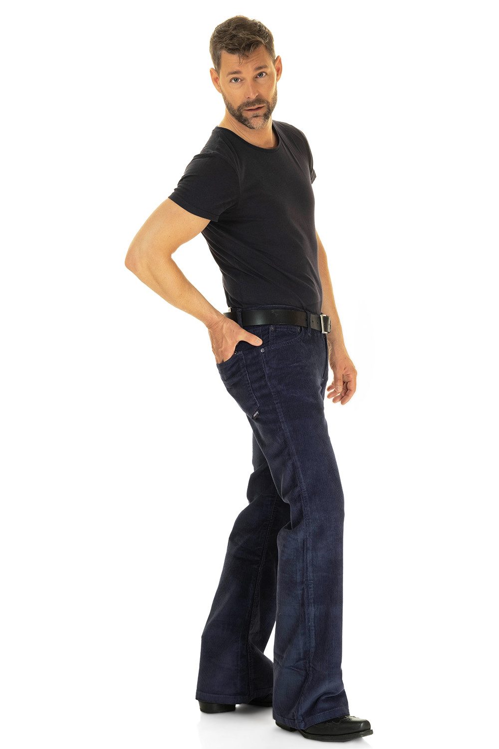 Comycom Cordhose Herren Bootcut navy blau