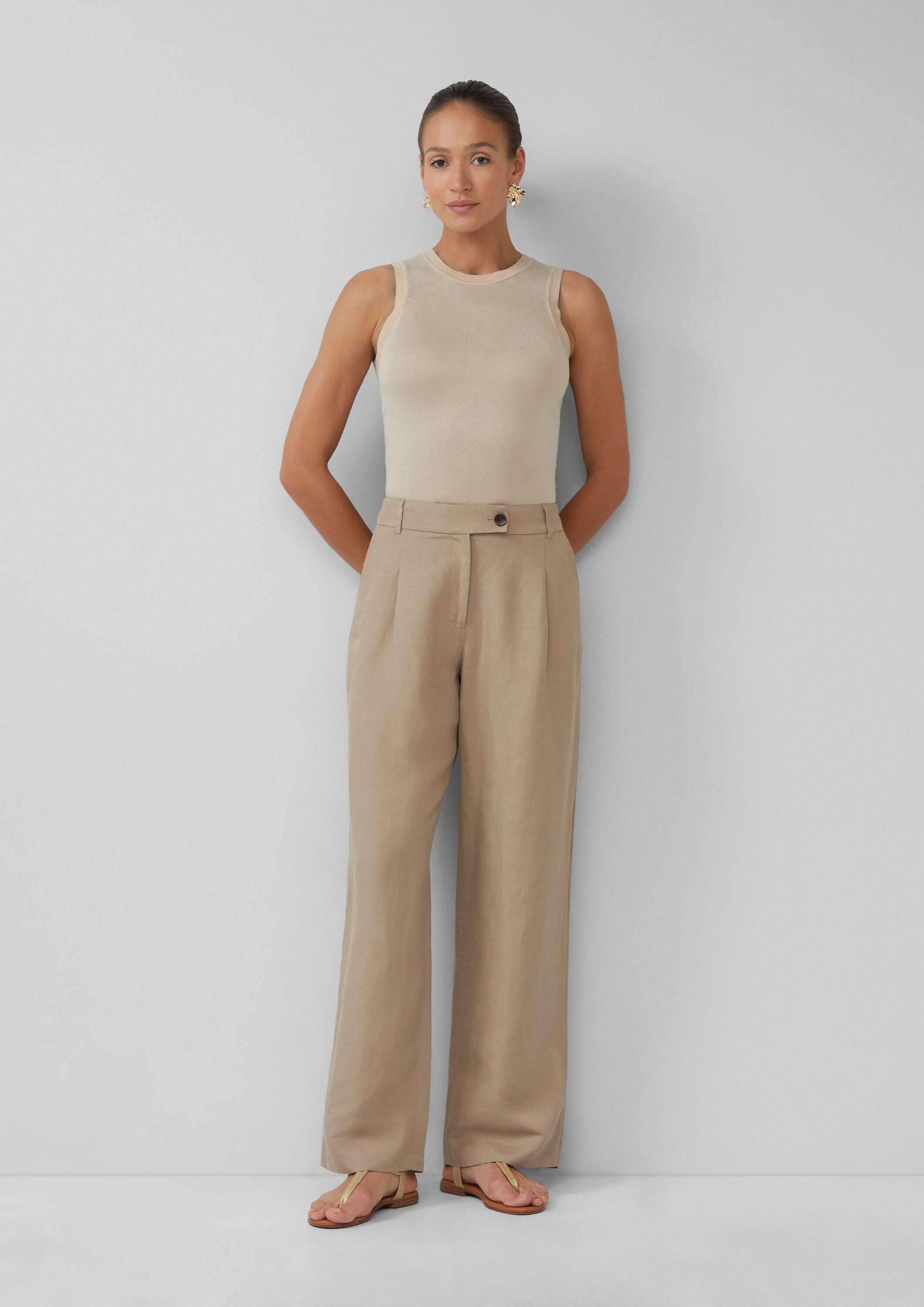 s.Oliver Chinos Hose Relaxed-Fit-Hose aus Leinenmix mit Extra Wide Leg günstig online kaufen