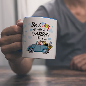 speecheese Tasse Best Joy of Life is… Cabrio drive… Kaffeebecher Hellblau
