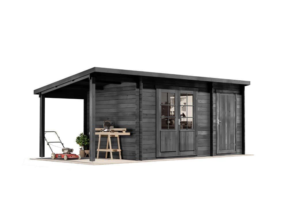 Alpholz Gartenhaus Holz Maria mit Anbau günstig online kaufen