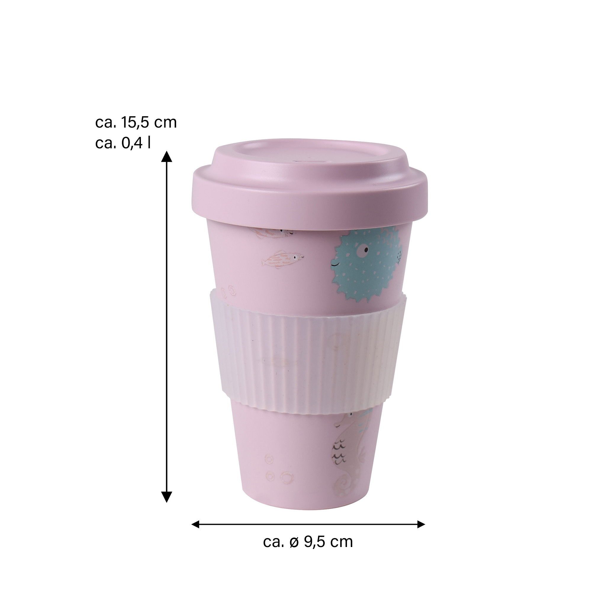 AWAVE® Coffee-to-go-Becher AWAVE® Kaffeebecher to-go aus rPET, 400 ml, rosé, rPET