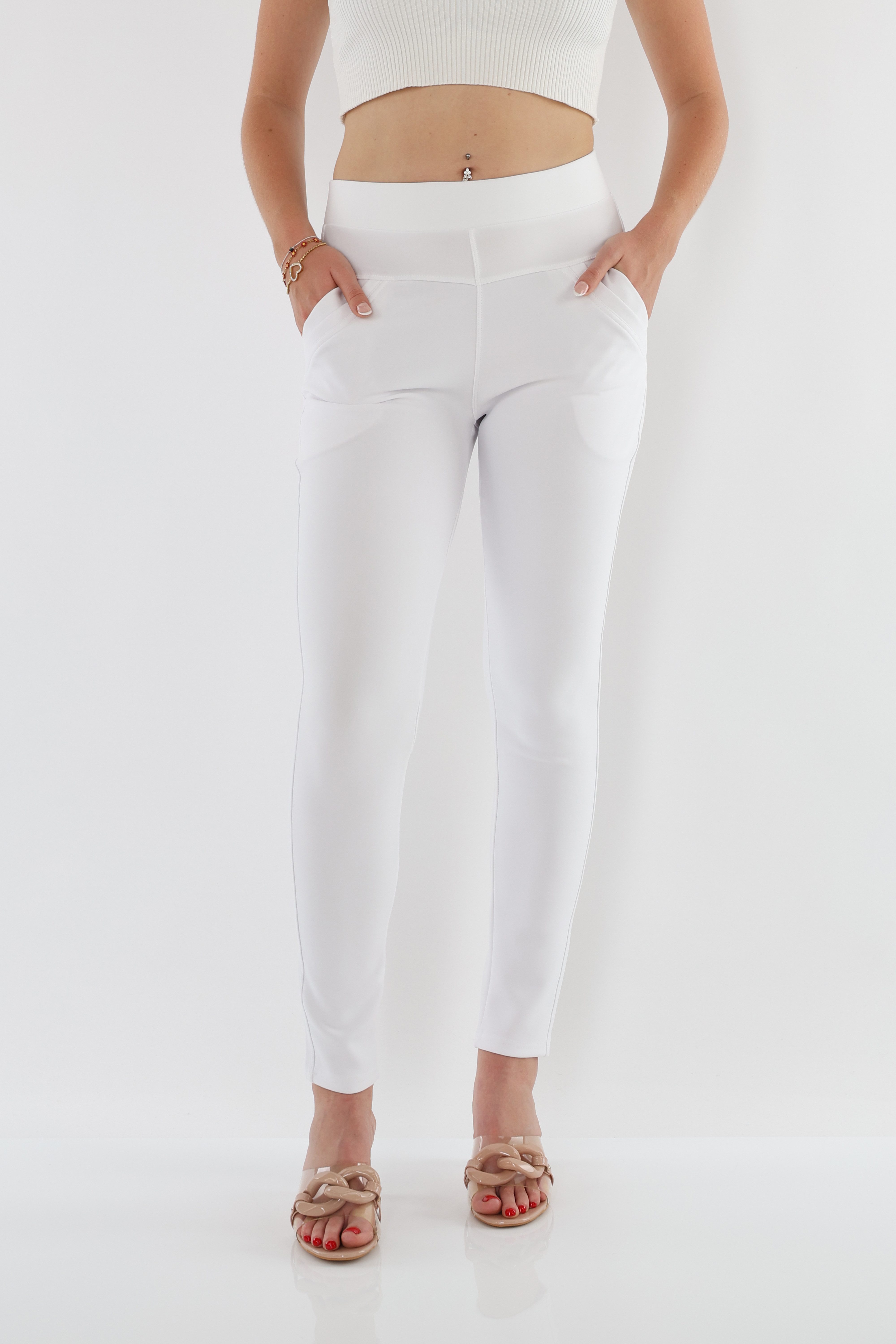 MIRROSI Stretch-Hose Damen Hosen High Waist Strech Hose Elegant Kurzgröße günstig online kaufen