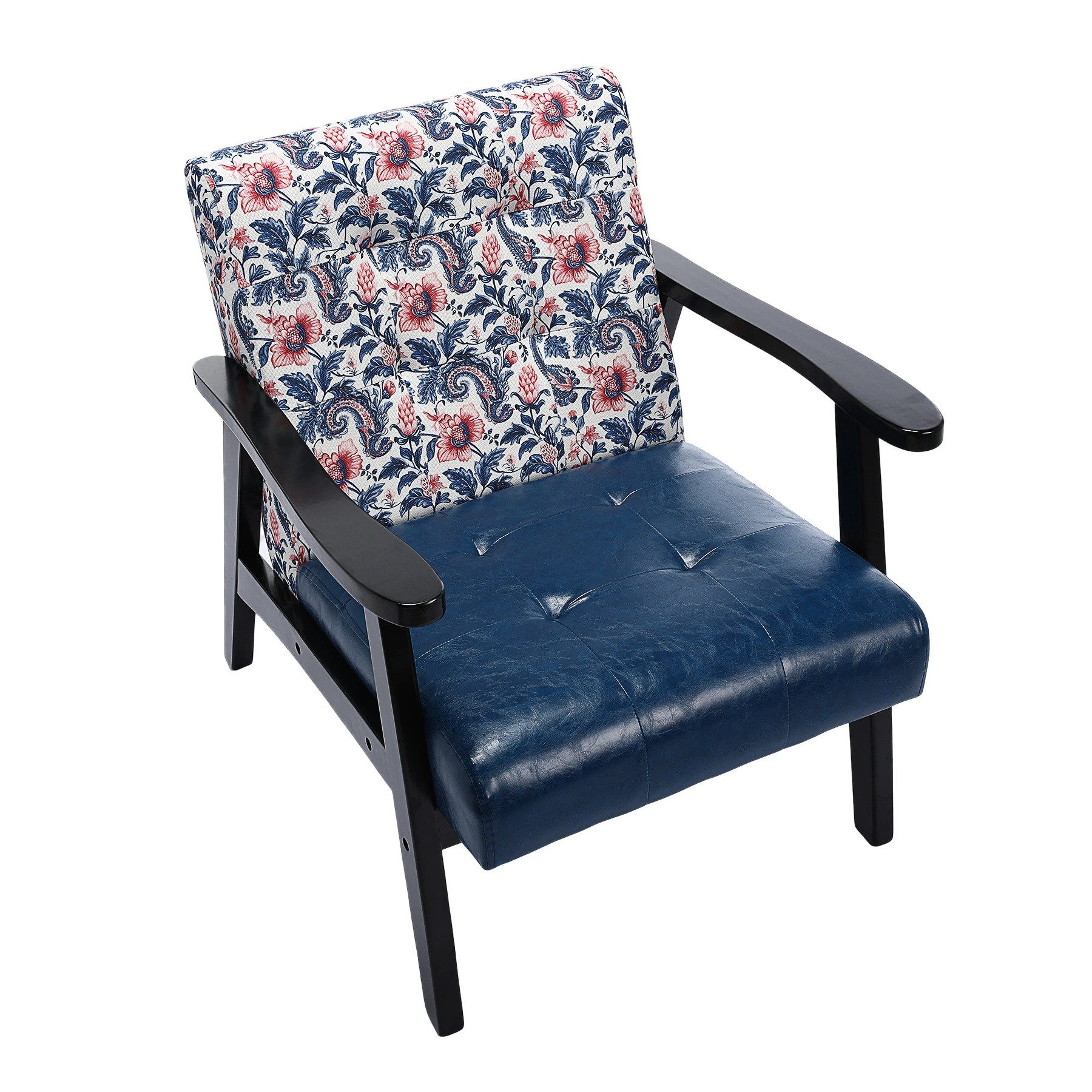 HomeMiYN Loungesessel Retro Holzsessel Loungesessel Polsterstuhl günstig online kaufen