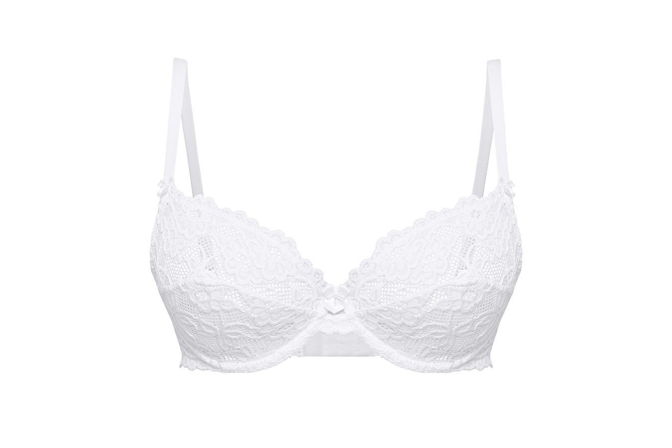 Róza Lingerie Bügel-BH Bügel-BH Sisi in weiß mit Spitze transparent mit Blumenmuster (einzeln, 1-tlg)