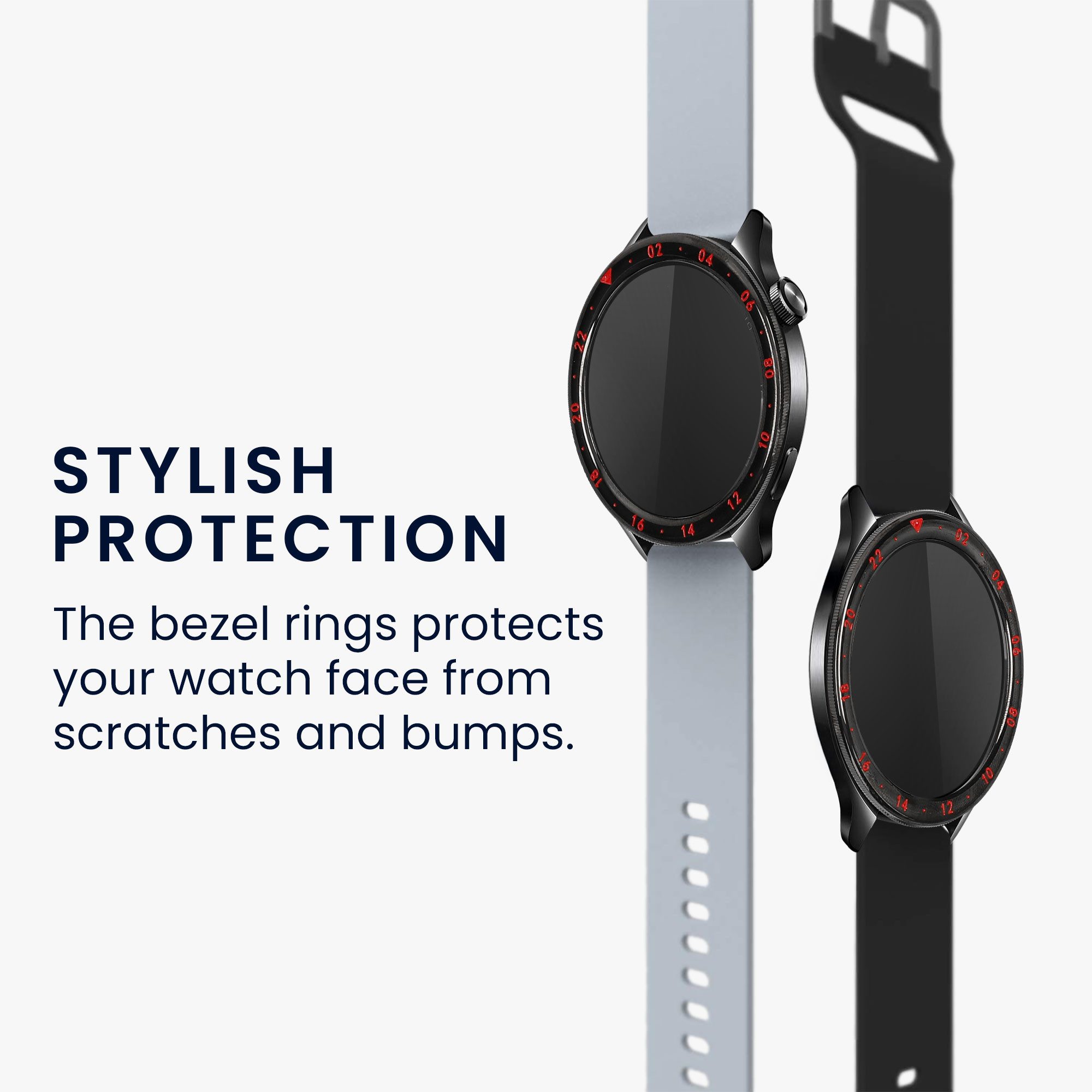 kwmobile Schutzring für Xiaomi Watch S4 /Watch S4 eSIM / Watch S3 Smartwatch, 1-tlg., Bezel Ring Lünette in Schwarz Rot