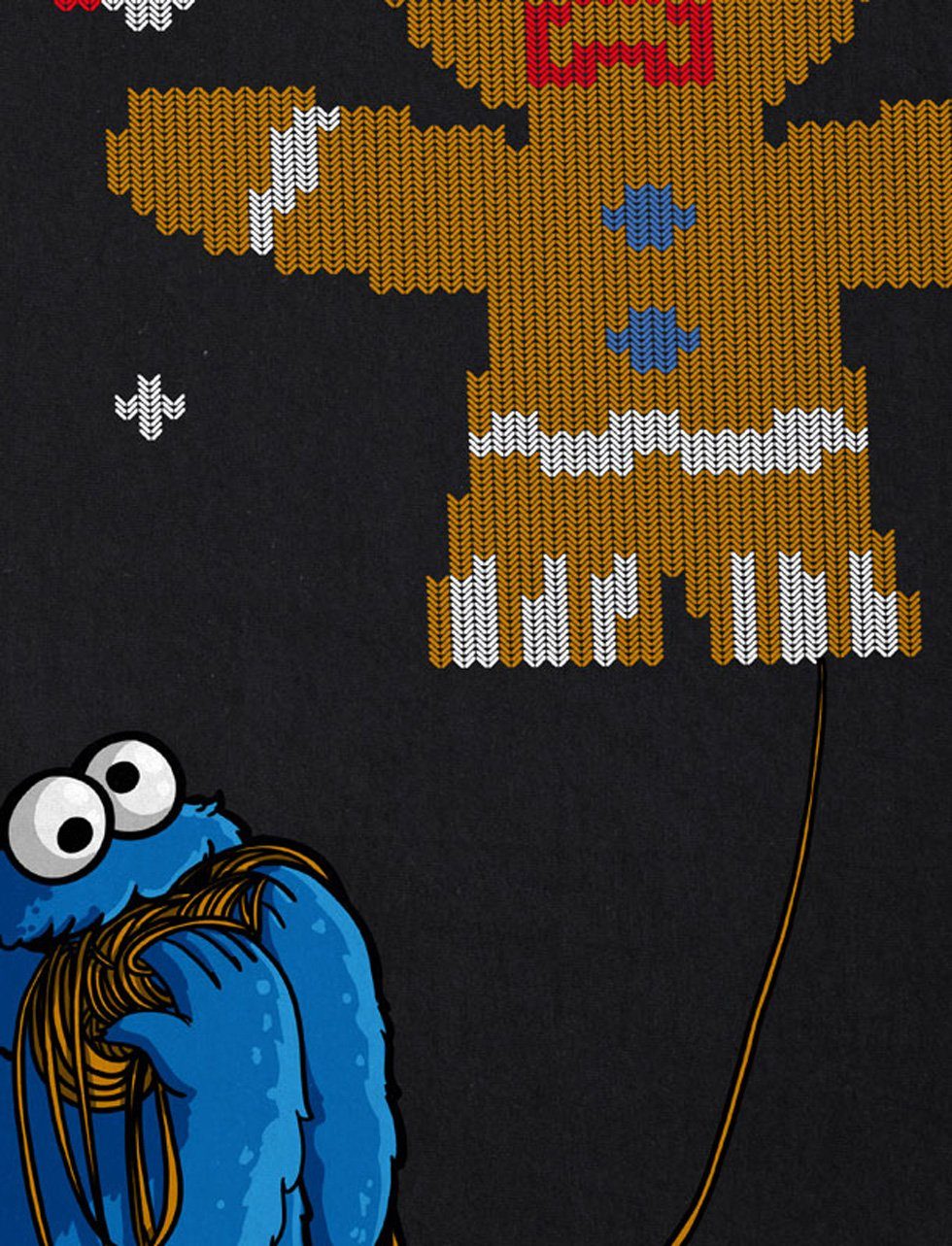 style3 T-Shirt Krümelmonster Ugly Sweater kekse cookie fun ernie bert monst günstig online kaufen